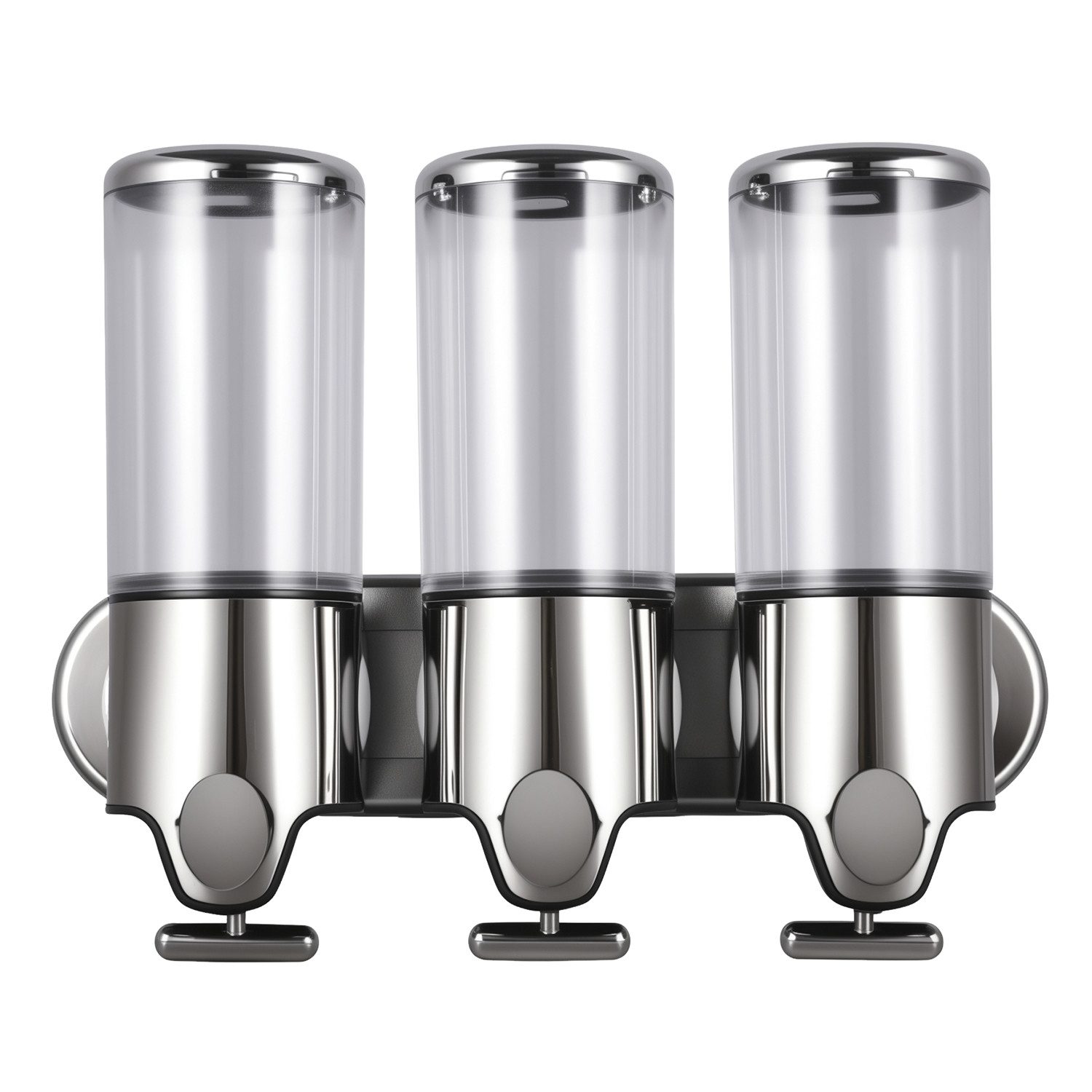 HEYHIPPO Seifenspender Wandseifenspender mit manuellem Druck – 3×500 ml, ABS & Edelstahl, (Lotion-Spender mit transparentem Sichtfenster 31,5×25,5×10,5 cm), 3-K – Bild 3 von 5