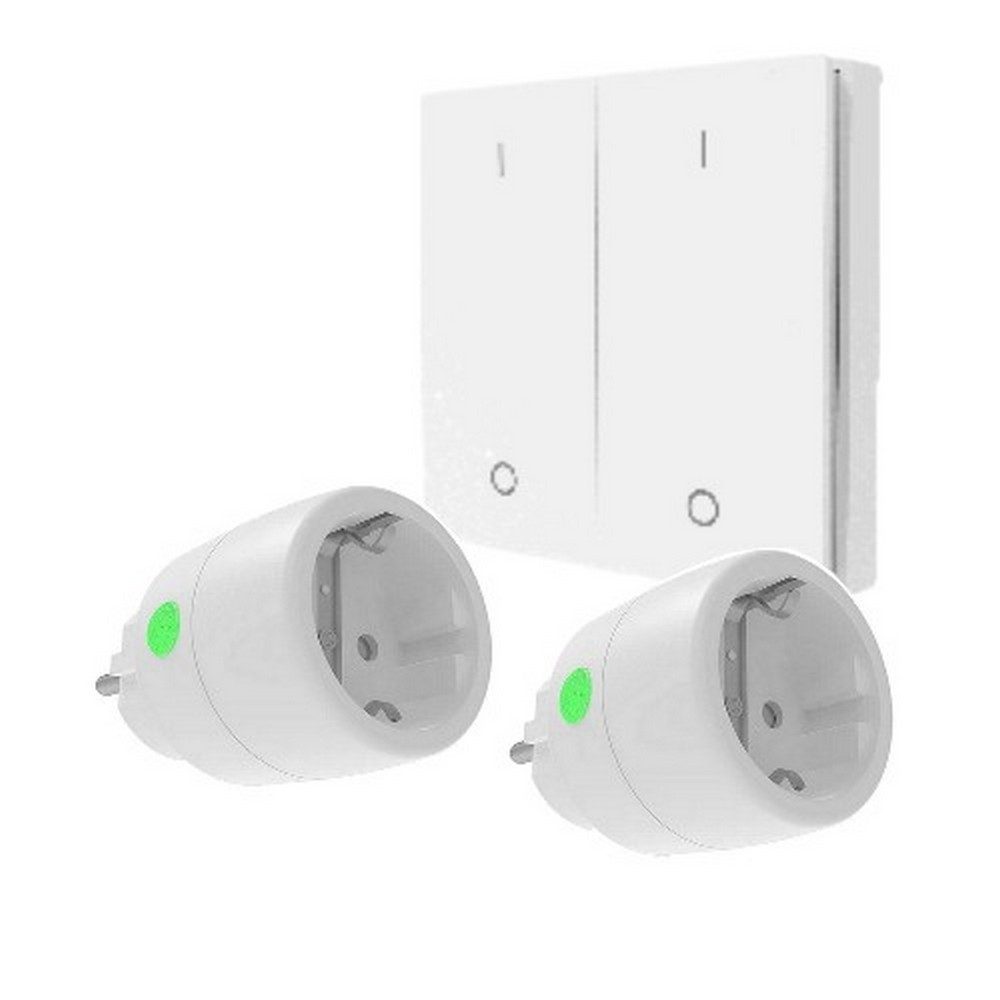DIW-Funk Licht-Funksteuerung Funk-Sparset PD-510-2xFunk-Stecker DSR-2300+Doppelwandsender DWS-22, für Lampen, Fernseher, Kaffeemaschine, Lüfter, uvm., 2 Schaltkontakte, Sparset, Sparset, Steuerung einfach per Funk