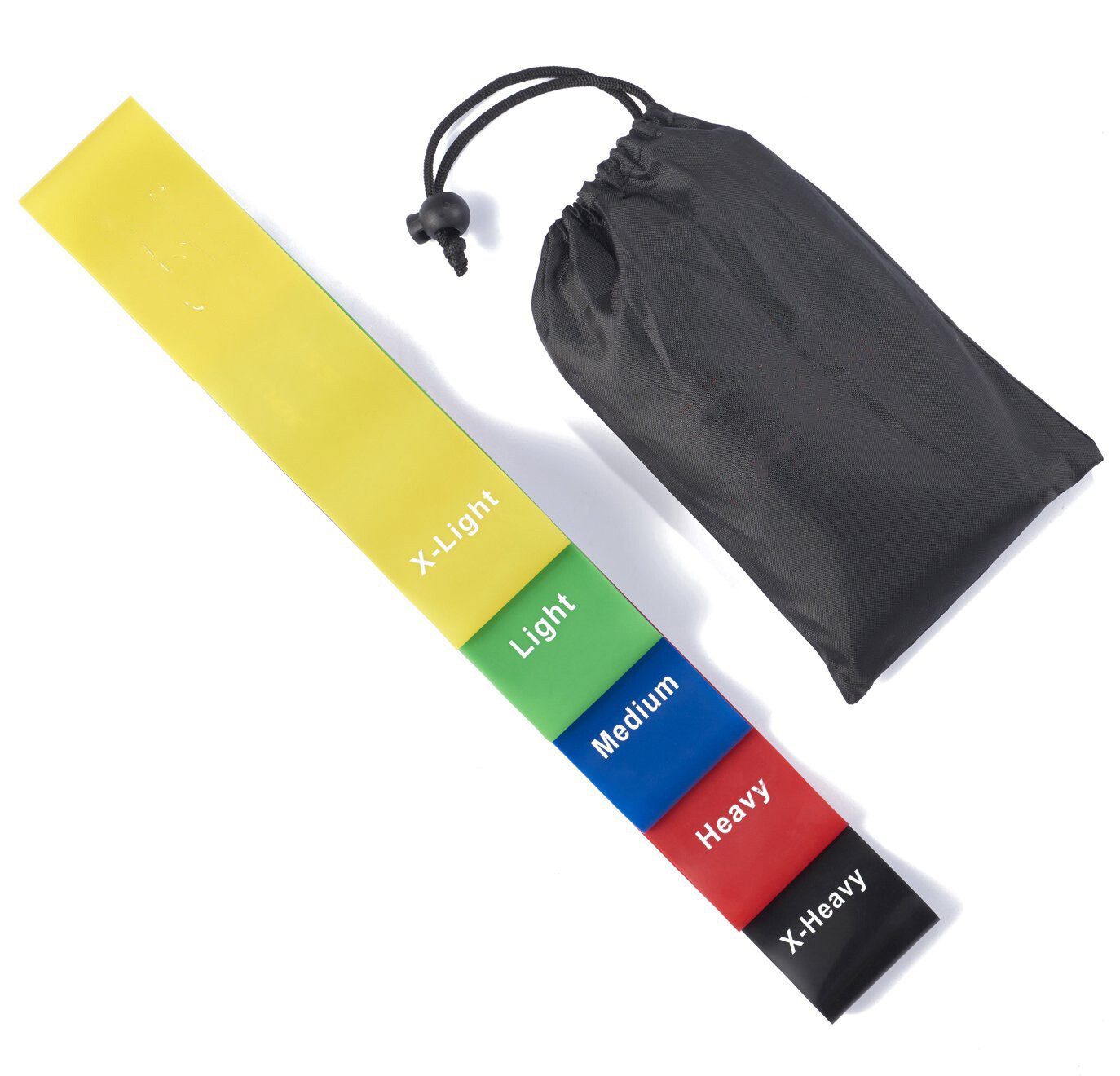 Fidusport Expander 5ER Widerstandsbänder Fitnessbänder Latex 5 Stärken Trainingsbänder, Trainingsband Sport Gymnastikbänder Workout Sportband Krafttraining