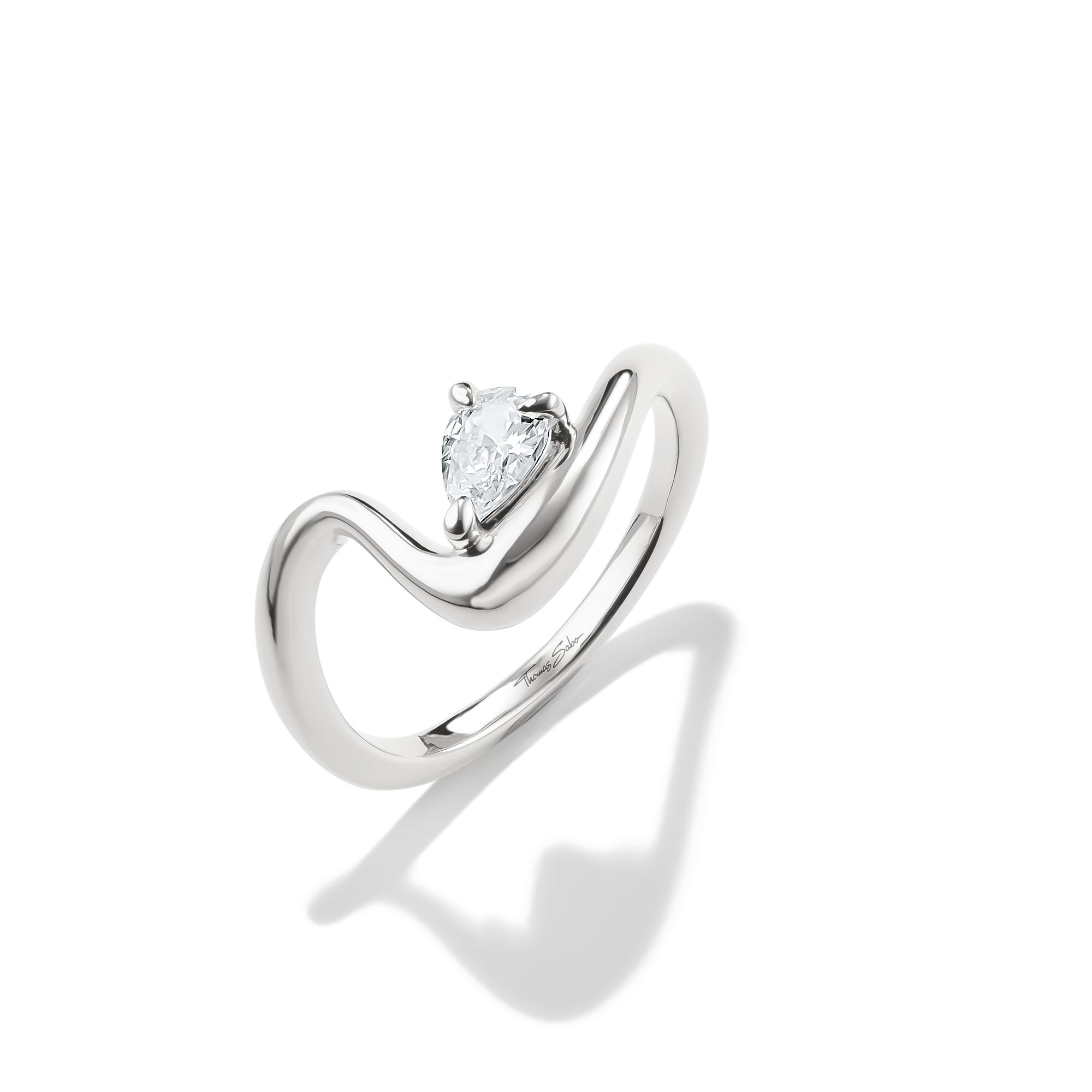 Fingerring Fluid Elegance Ring mit Zirkoniastein