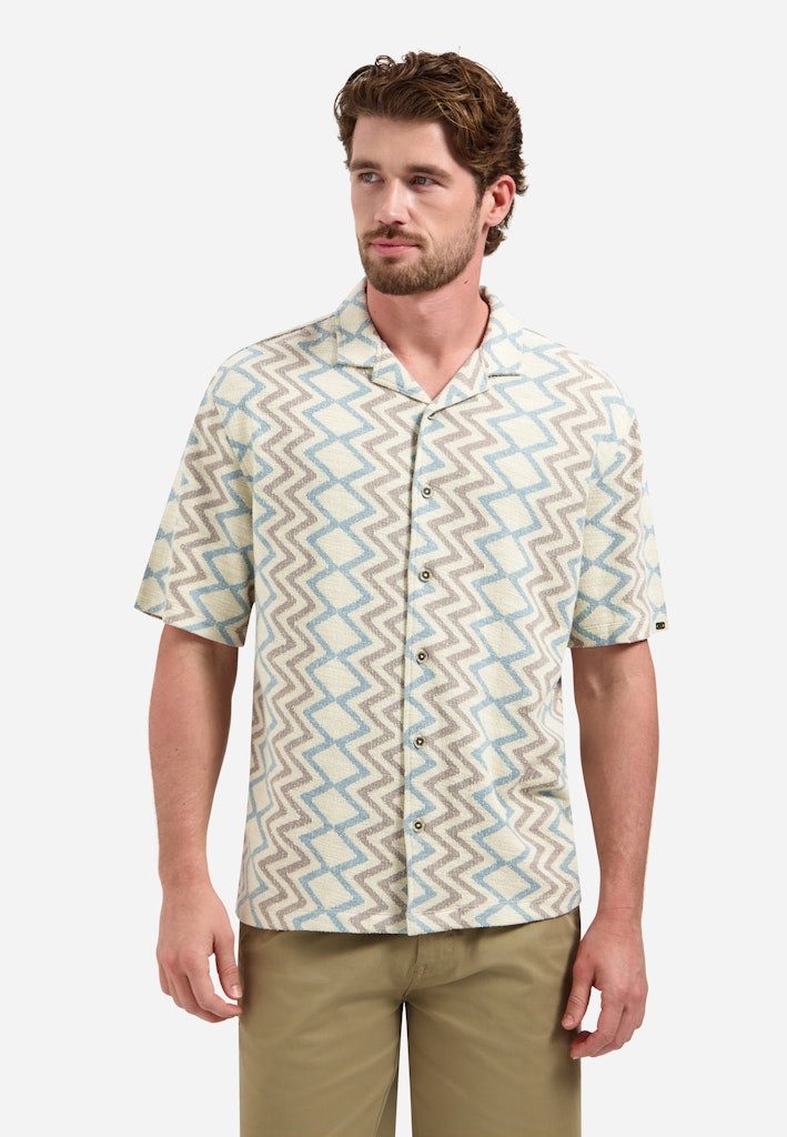 NO EXCESS T-Shirt Shirt Short Sleeve Jacquard Zigzag