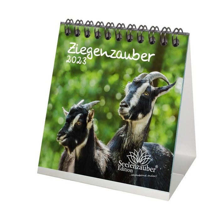 Seelenzauber Tischkalender Ziegenzauber Tischkalender für 2023 Format 10cm x 10cm Ziegen und