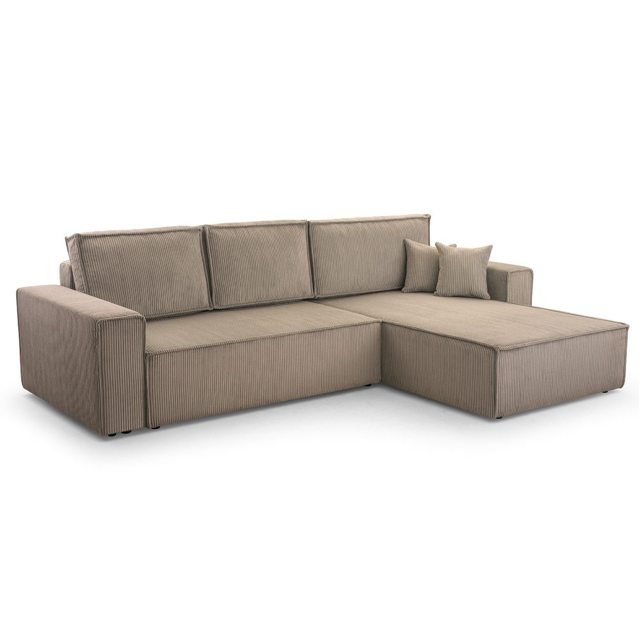 M-Punkt24 Ecksofa Wohnlandschaft Genua XL Größe, Farbe Anthrazit, Grau, Beige, Cappuccino, Dark Blue, Dark Grey, Light Grey, Mint, Mit Bettfunktion