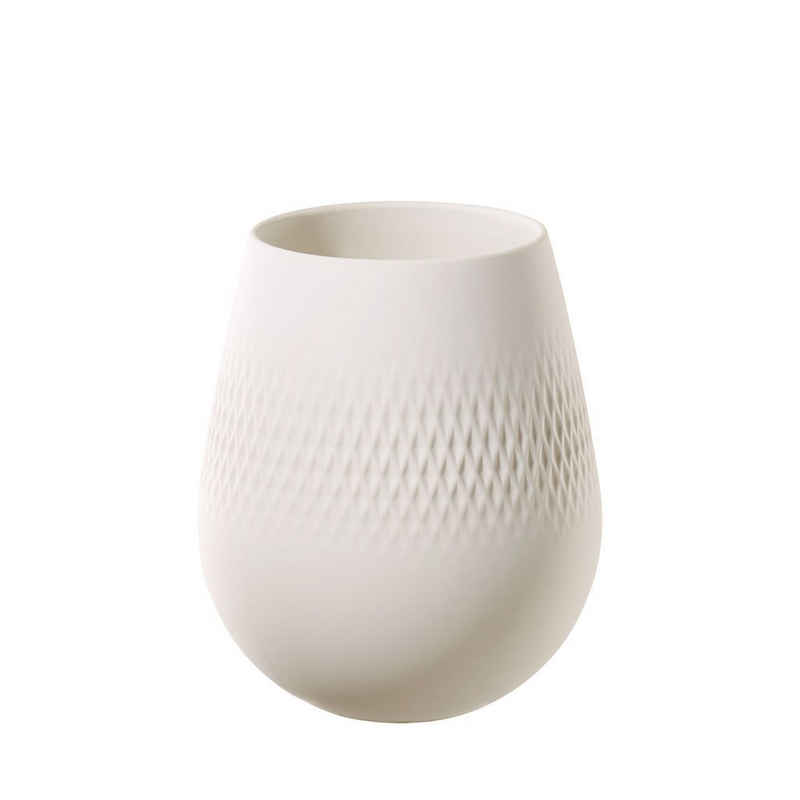Villeroy & Boch Dekovase »Manufacture Collier Carré Vase, 13 x 14 cm, weiß« (1 St)