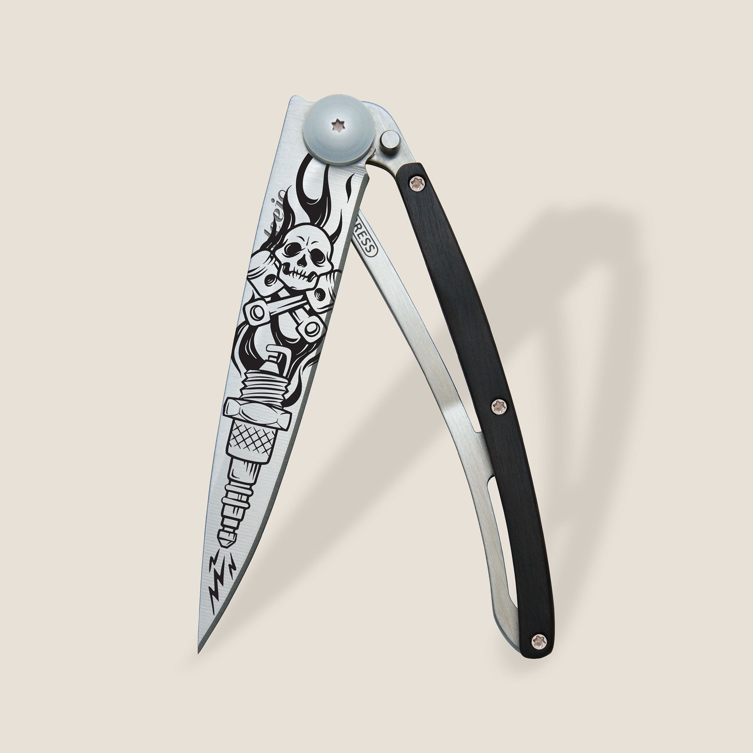 Deejo Taschenmesser - ultraleichtes Klappmesser 37g ? Edelstahl ? Messer mit Holzgriff