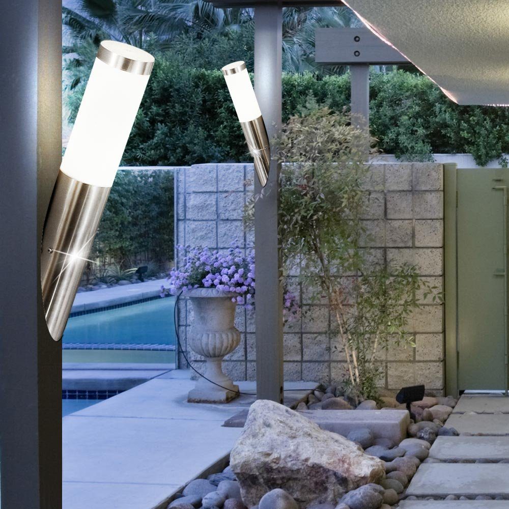 Außenwandlampe inklusive, etc-shop Warmweiß, dimmbar Gartenlampe Fernbedienung Farbwechsel, RGB Fackellampe Außen-Wandleuchte, Leuchtmittel LED