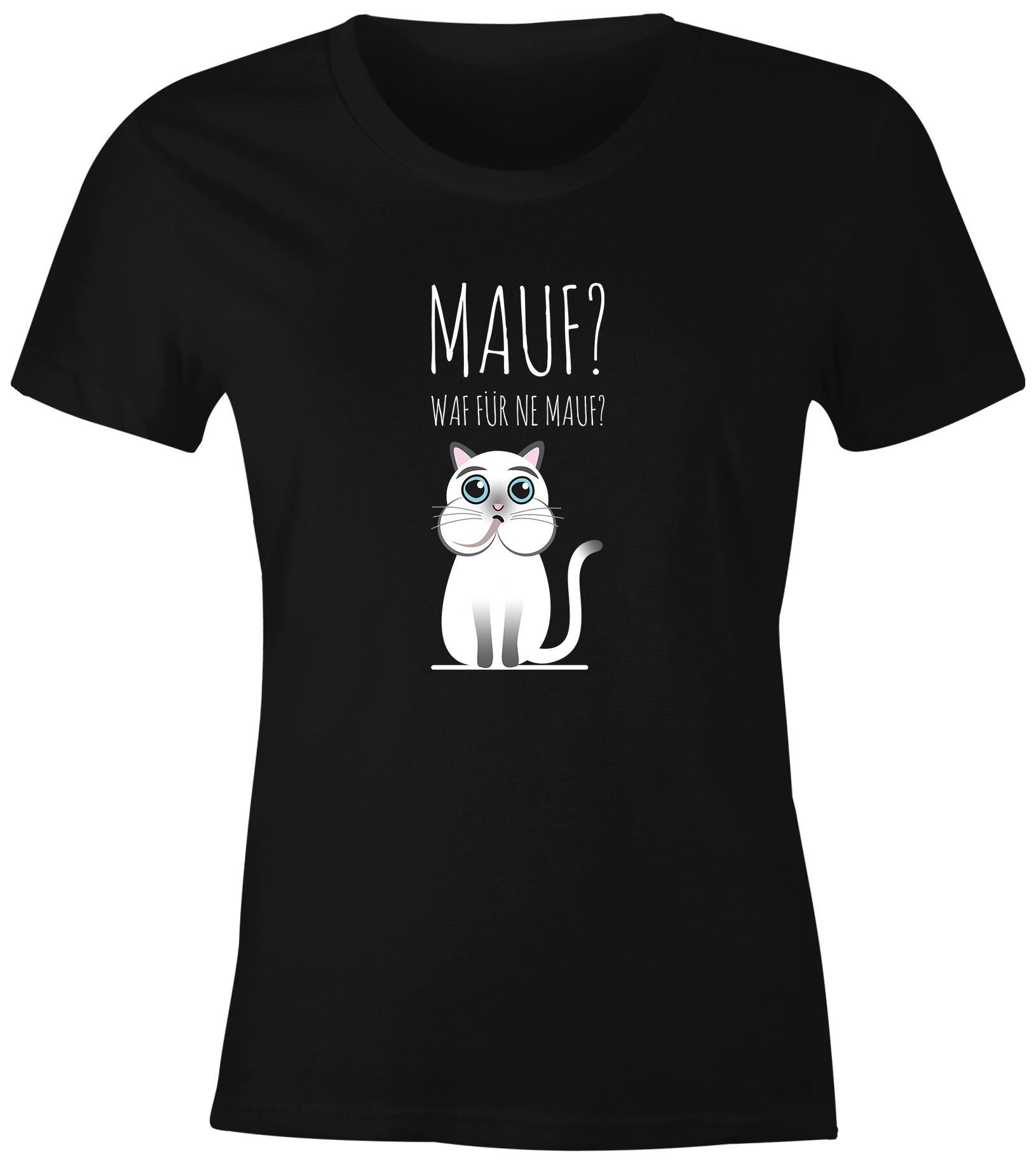 MoonWorks Print-Shirt Damen T-Shirt Mauf? waf für ne mauf? lustiges Spruch günstig online kaufen