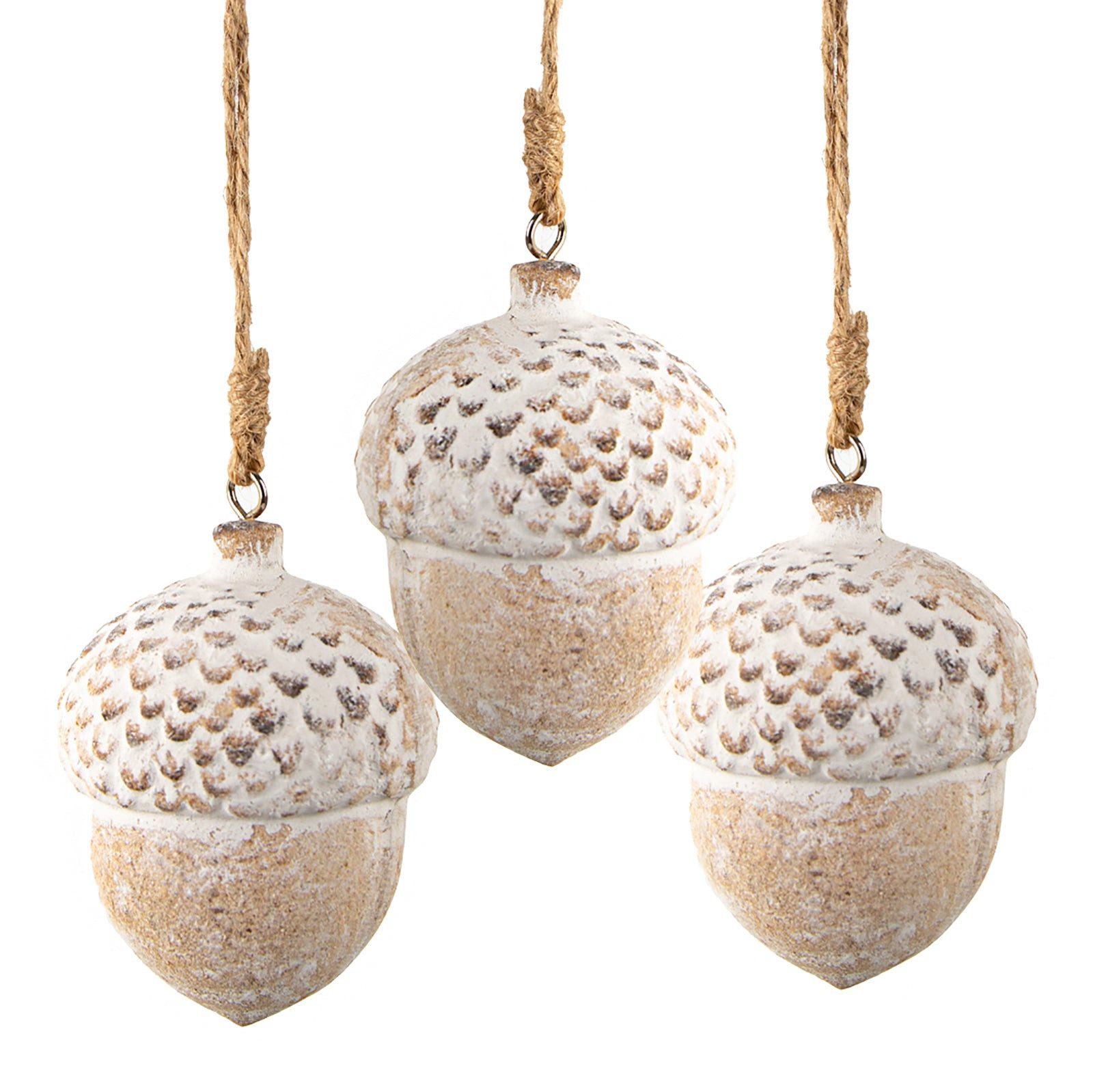 Logbuch-Verlag Dekofigur 3er-Set Eichelnüsse aus Holz als Christbaumschmuck günstig online kaufen