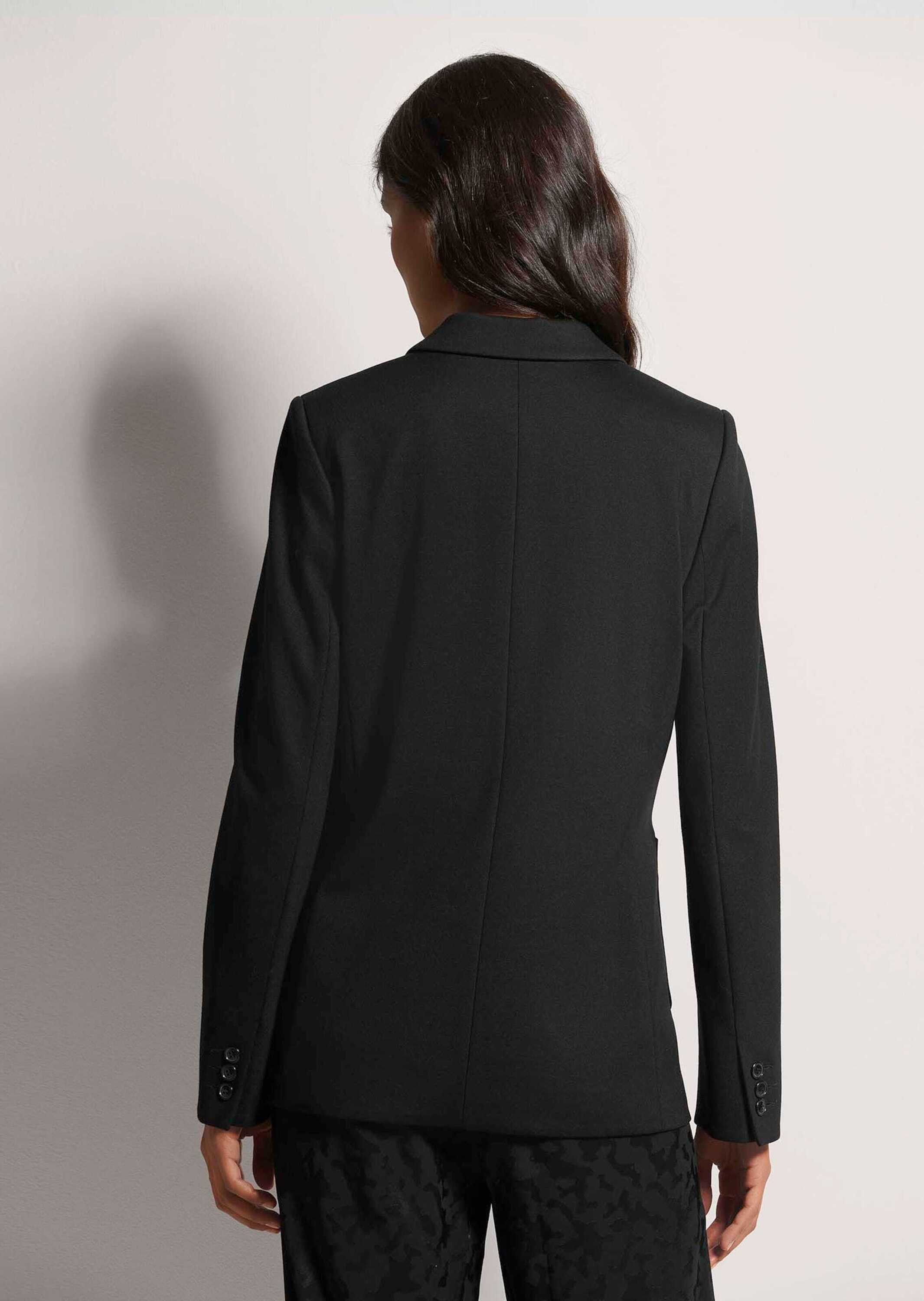 MADELEINE Kurzblazer Langer Jersyblazer mit Revers Unifarbenes Modell mit klassischem Reverskragen