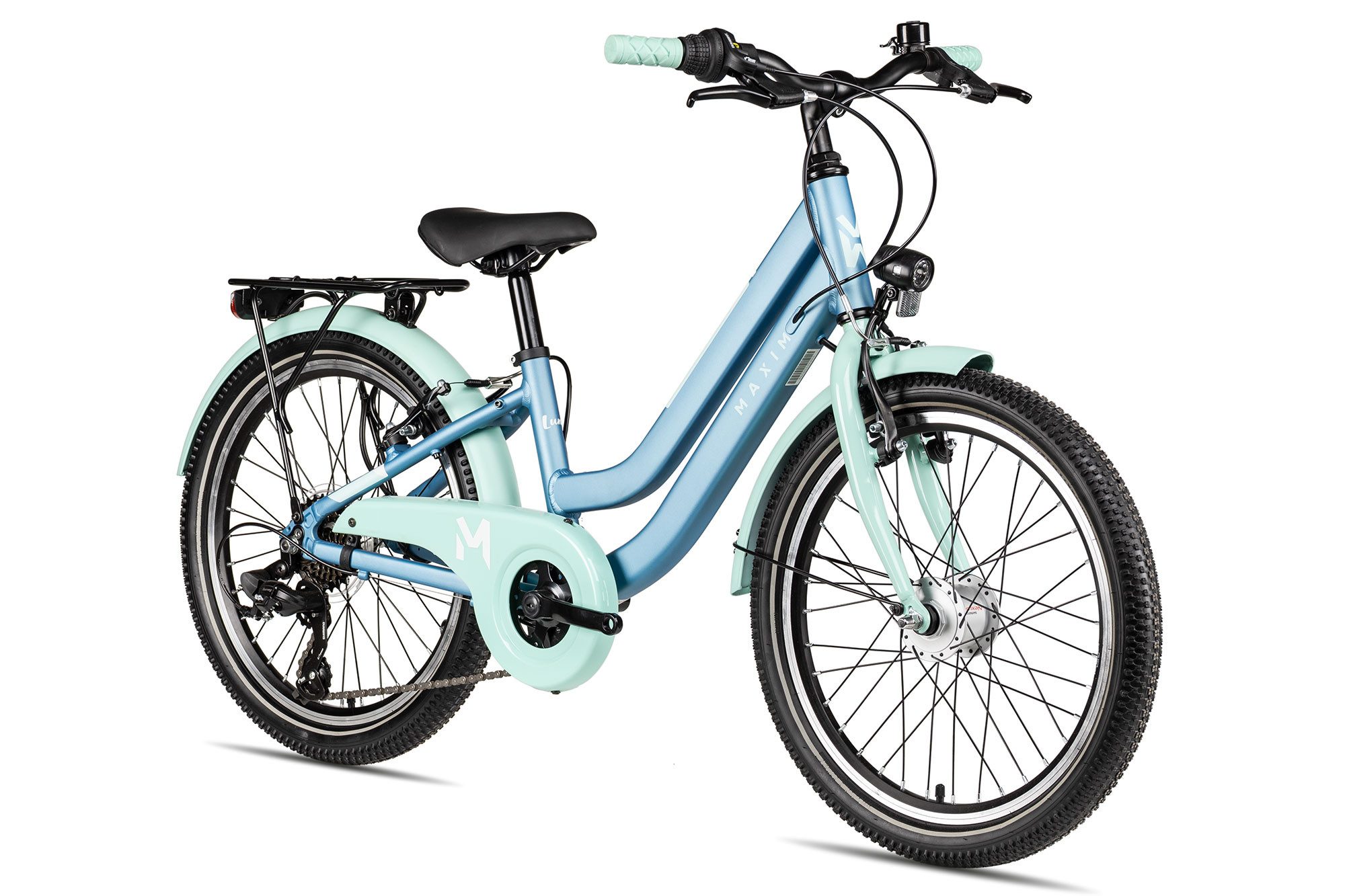 Maxim Kinderfahrrad Luna 20-7, 7 Gang Shimano Tourney RD-TY300 Schaltwerk, Kettenschaltung, leichter Aluminiumrahmen blau