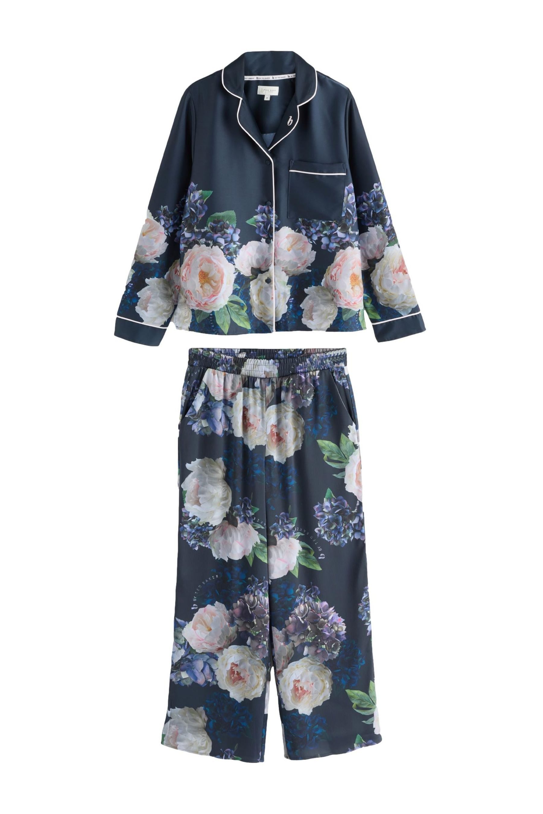 Pyjama B by Ted Baker durchgeknöpfter Satin-Schlafanzug
