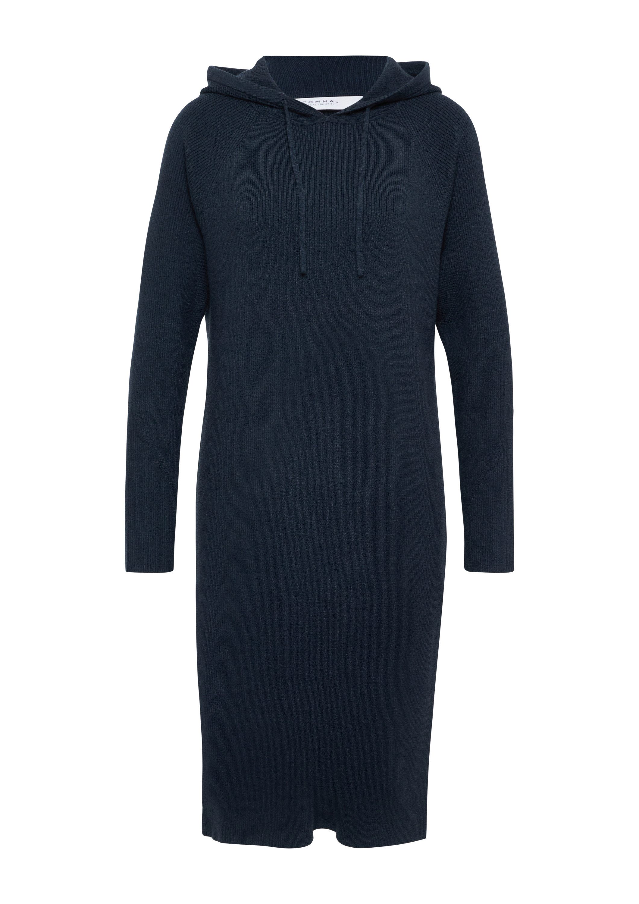 comma Midikleid Kleid Strickkleid mit Kapuze und Raglanärmeln günstig online kaufen