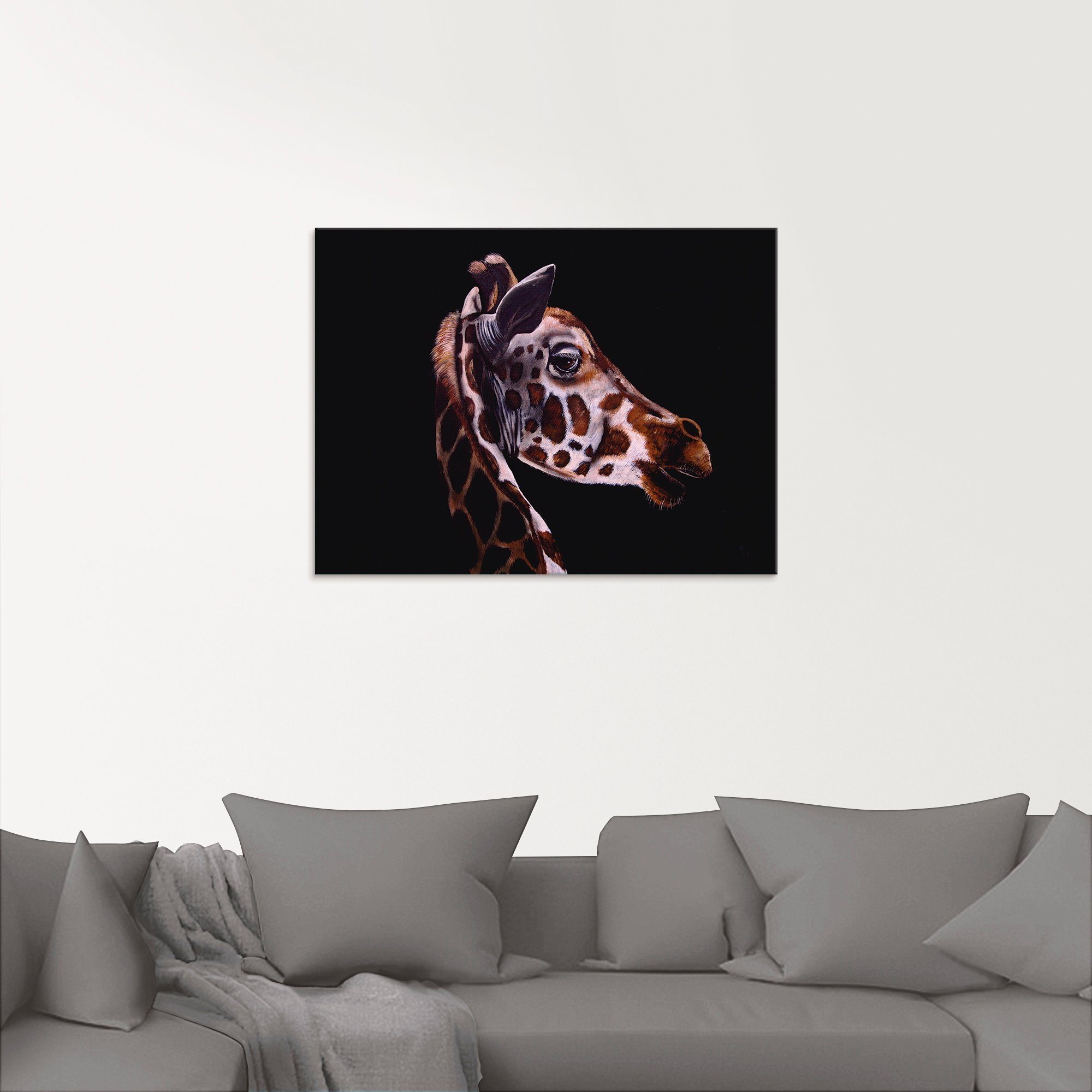 Artland Glasbild »Giraffen Portrait«, Wildtiere (1 Stück)-HomeTrends