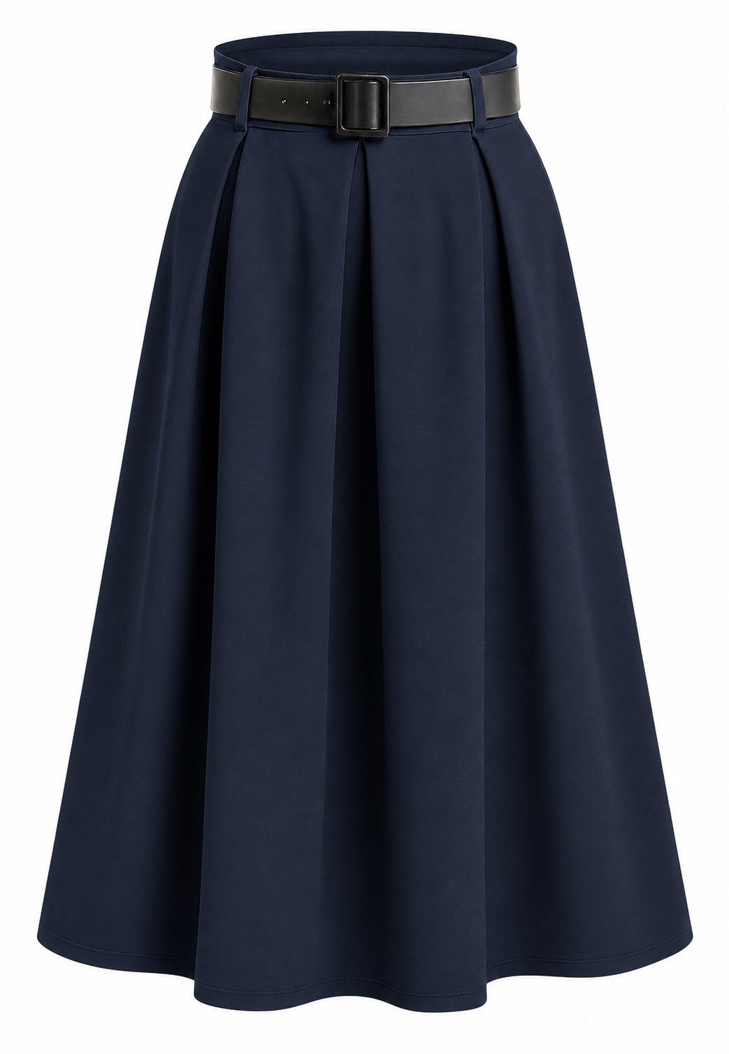 Mississhop A-Linien-Rock A-Linien-Rock Eleganter Faltenrock mit Gürtel – mittellang Gr. 38-40