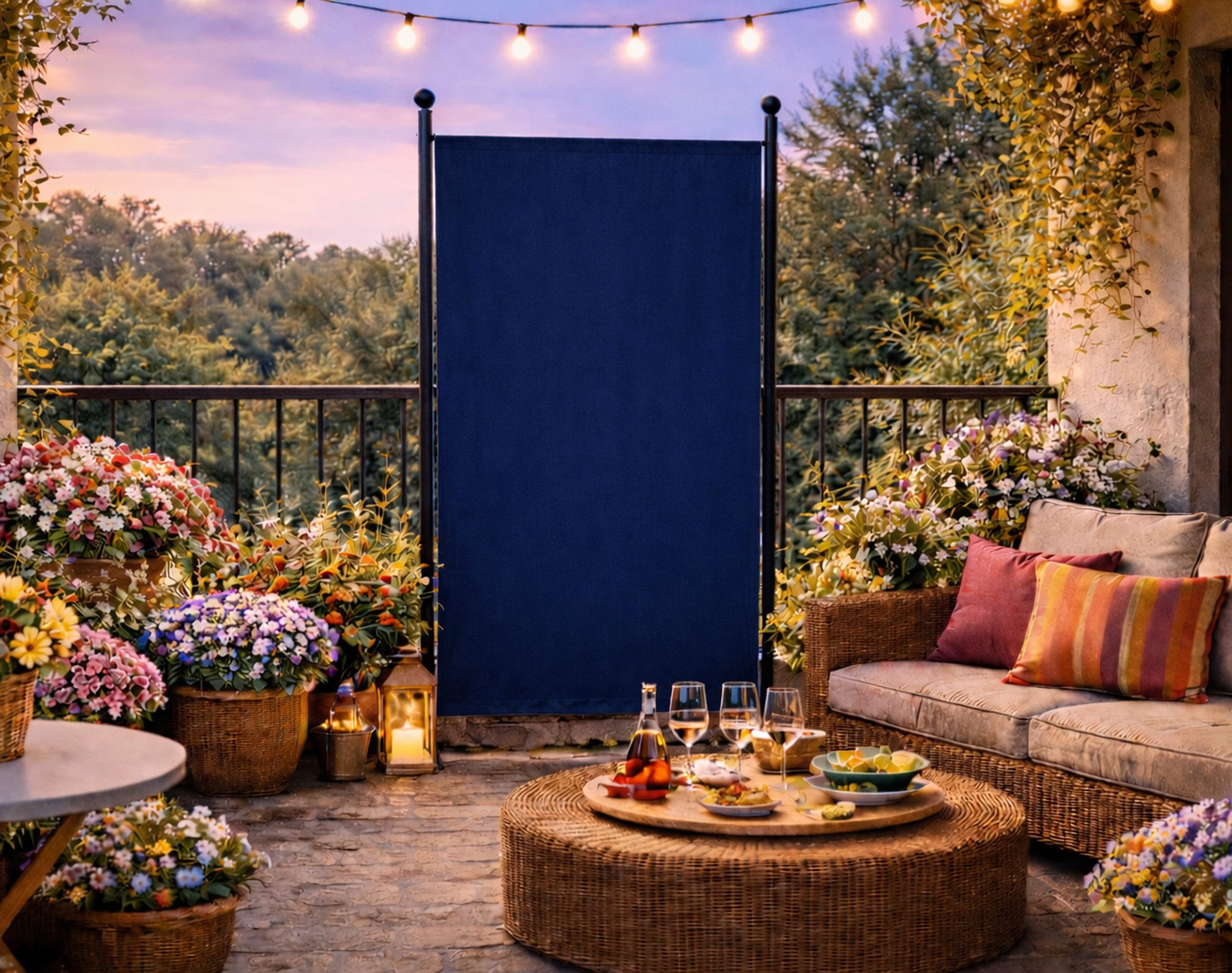 Quick Star Paravent Stellwand Outdoor Wetterfest in mehreren Größen - Farben - Motiven