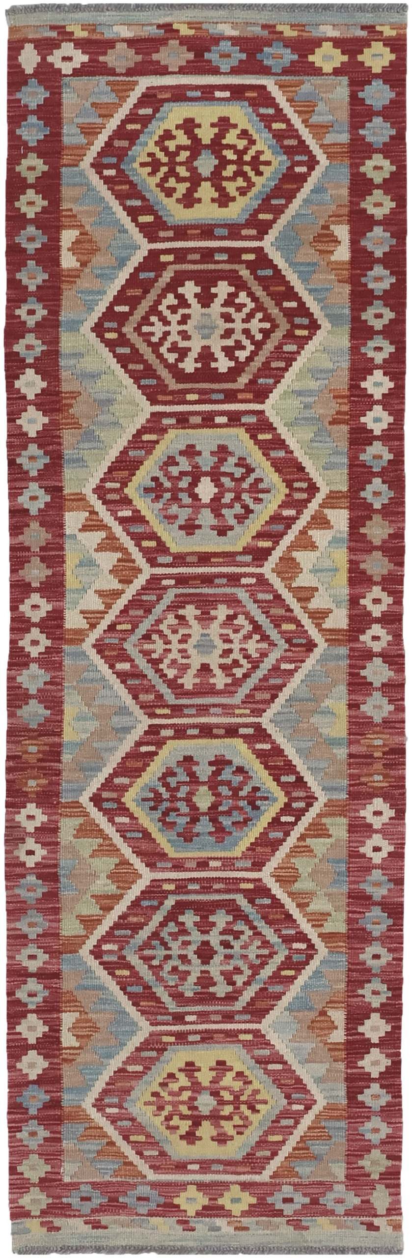 CABBEL Orientteppich 197x61 cm Kilim Multicolor Kelim Teppich Schurwolle Handgewebt Unikat, rechteckig, Höhe: 4 mm, 100% Schurwolle – weich und pflegeleicht