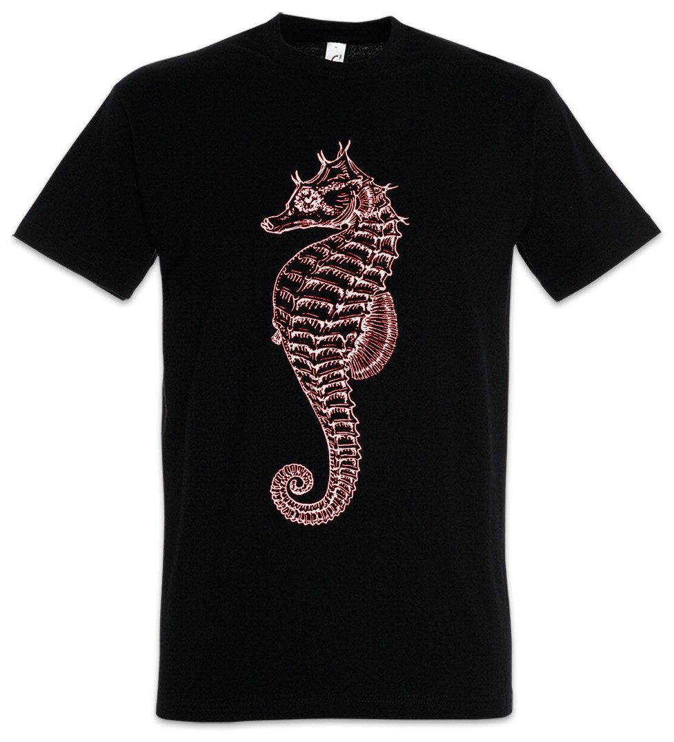 Urban Backwoods Print-Shirt Sea Horse Herren T-Shirt Seepferdchen Tattoo Nautical Sailor Stern (1-tlg) Star Segeln Segler Kapitän