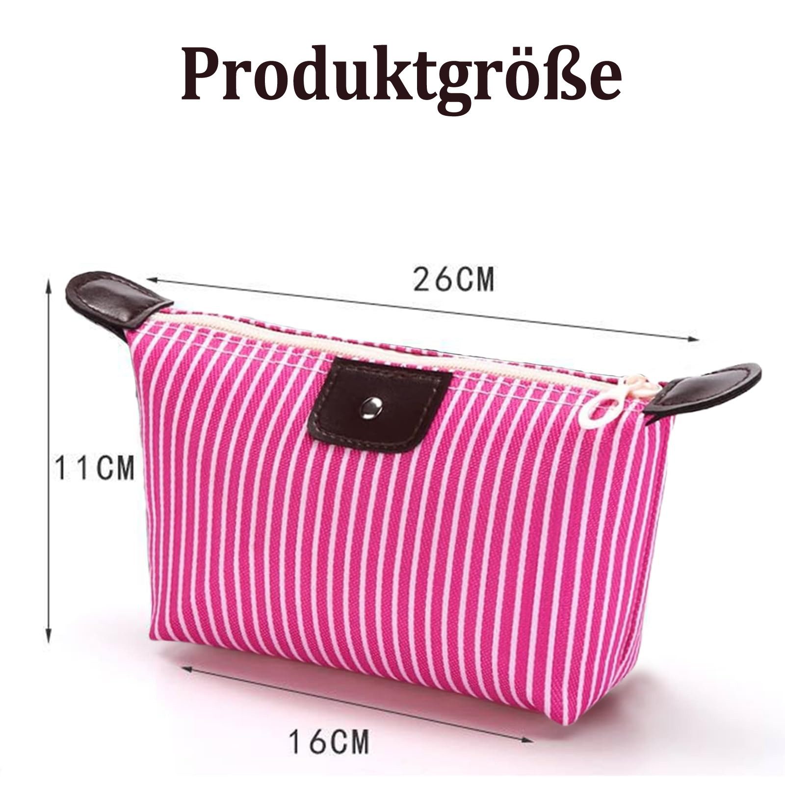 Coonoor Kosmetiktasche 5-teiliges Kosmetiktasche, Mini-Reise-Waschtasche, (5-tlg), tragbare Kosmetiktasche, gestreifter Aufbewahrungsbeutel
