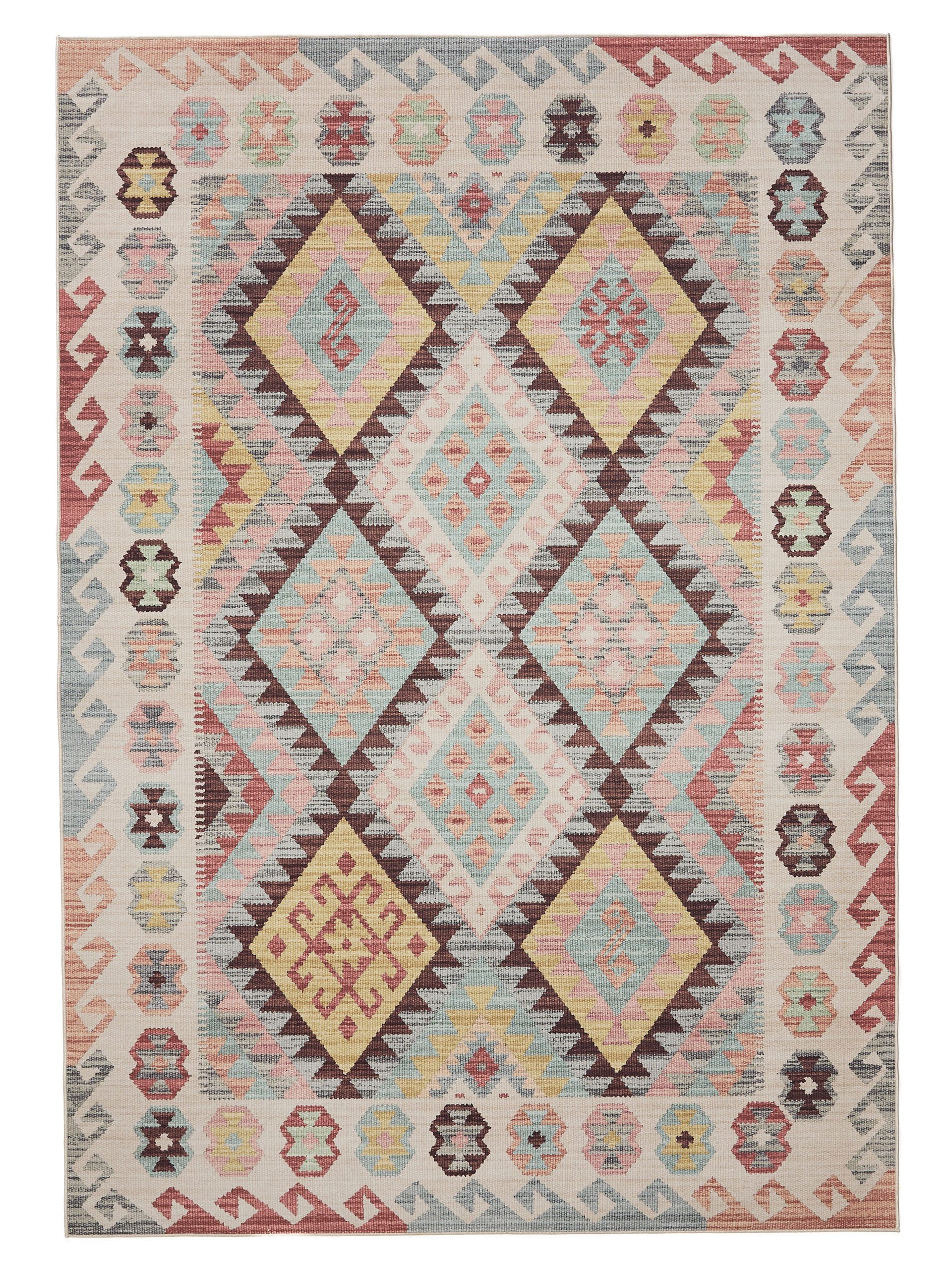 Interiyou Teppich Gent, Rechteckig, Höhe: 5 mm, Vintage Kurzflor für Wohnzimmer, Schlafzimmer, waschbar, pflegeleicht