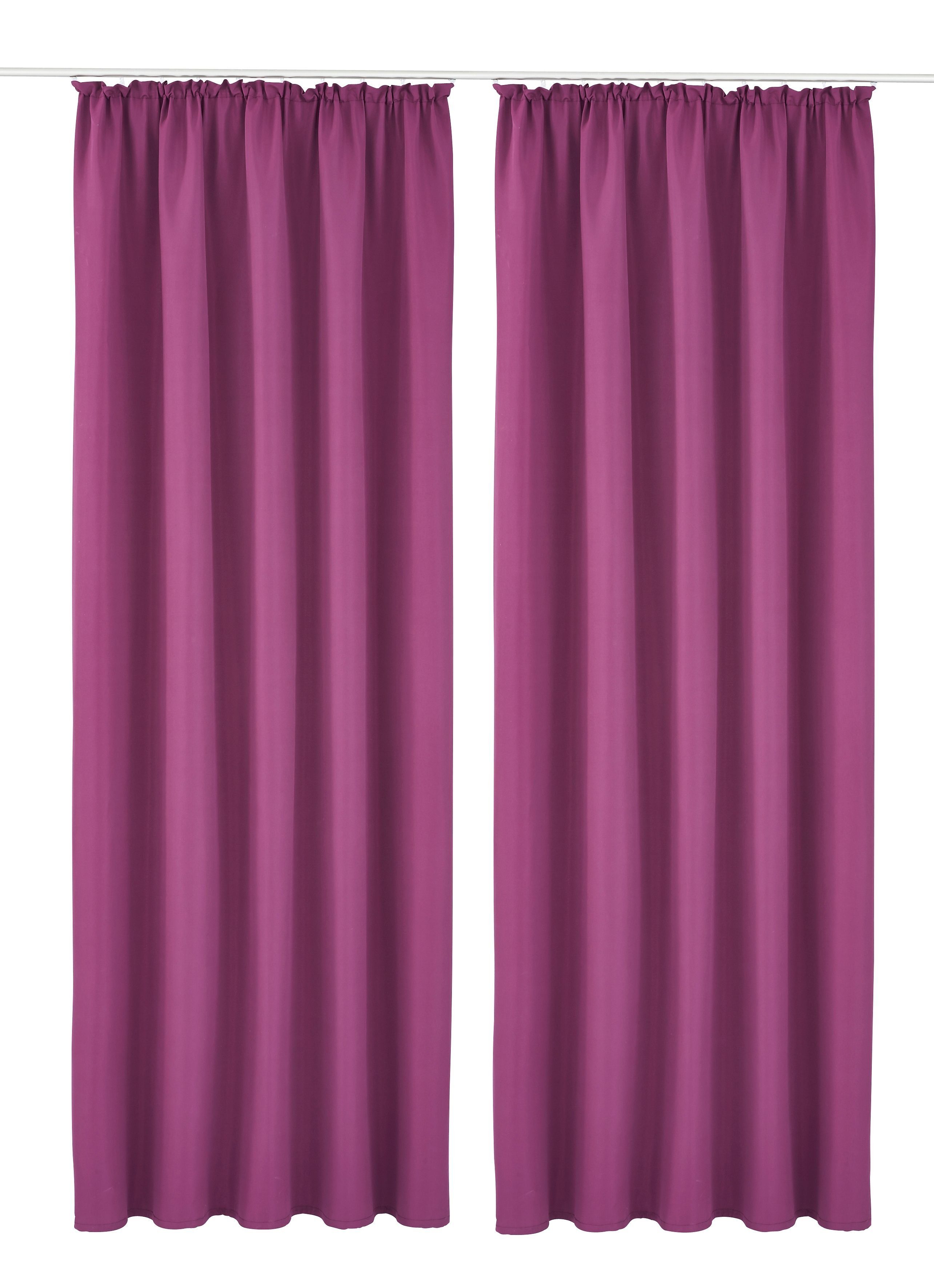 MY HOME Vorhang Raja Kräuselband (2 St), blickdicht, Polyester, 2er-Set, Bestseller, einfarbig, modern, pflegeleicht, Mikrofaser mehr