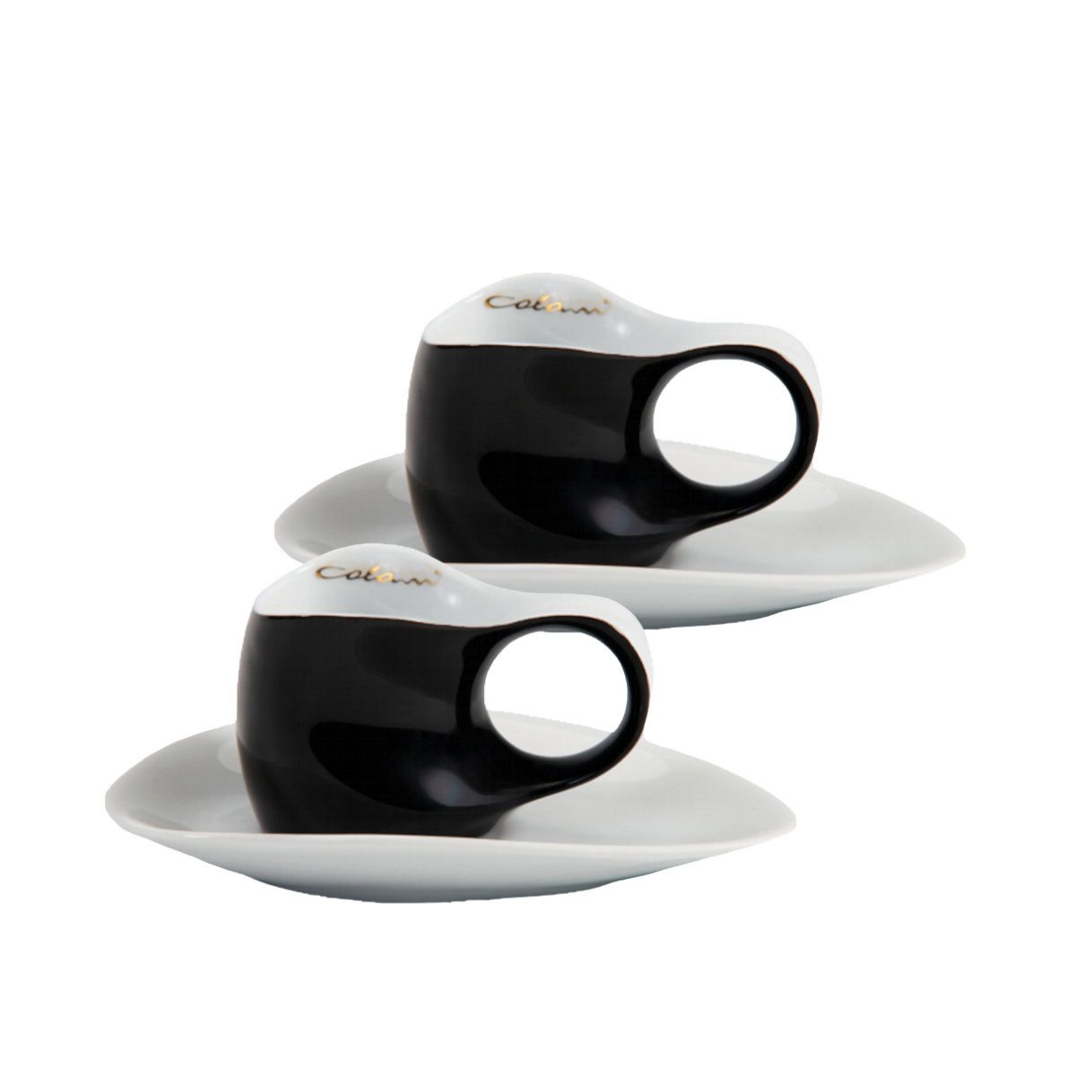 Luigi Colani Espressotasse Ab ovo Black & White, Porzellan, 4-tlg.