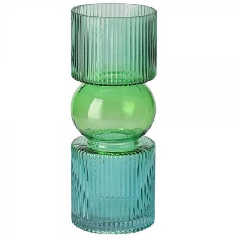Giftcompany Dekovase Vase Jacquard Streifen Grün Blau (25cm) günstig online kaufen