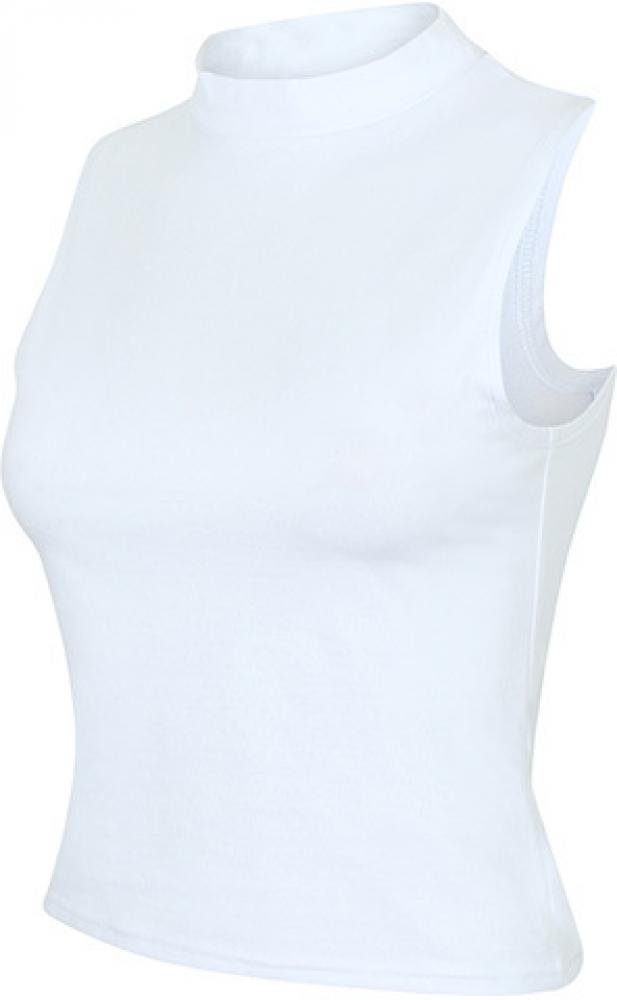 SF Women Tanktop Damen High Neck Crop Vest / Soft-Stretch Single-Jersey günstig online kaufen