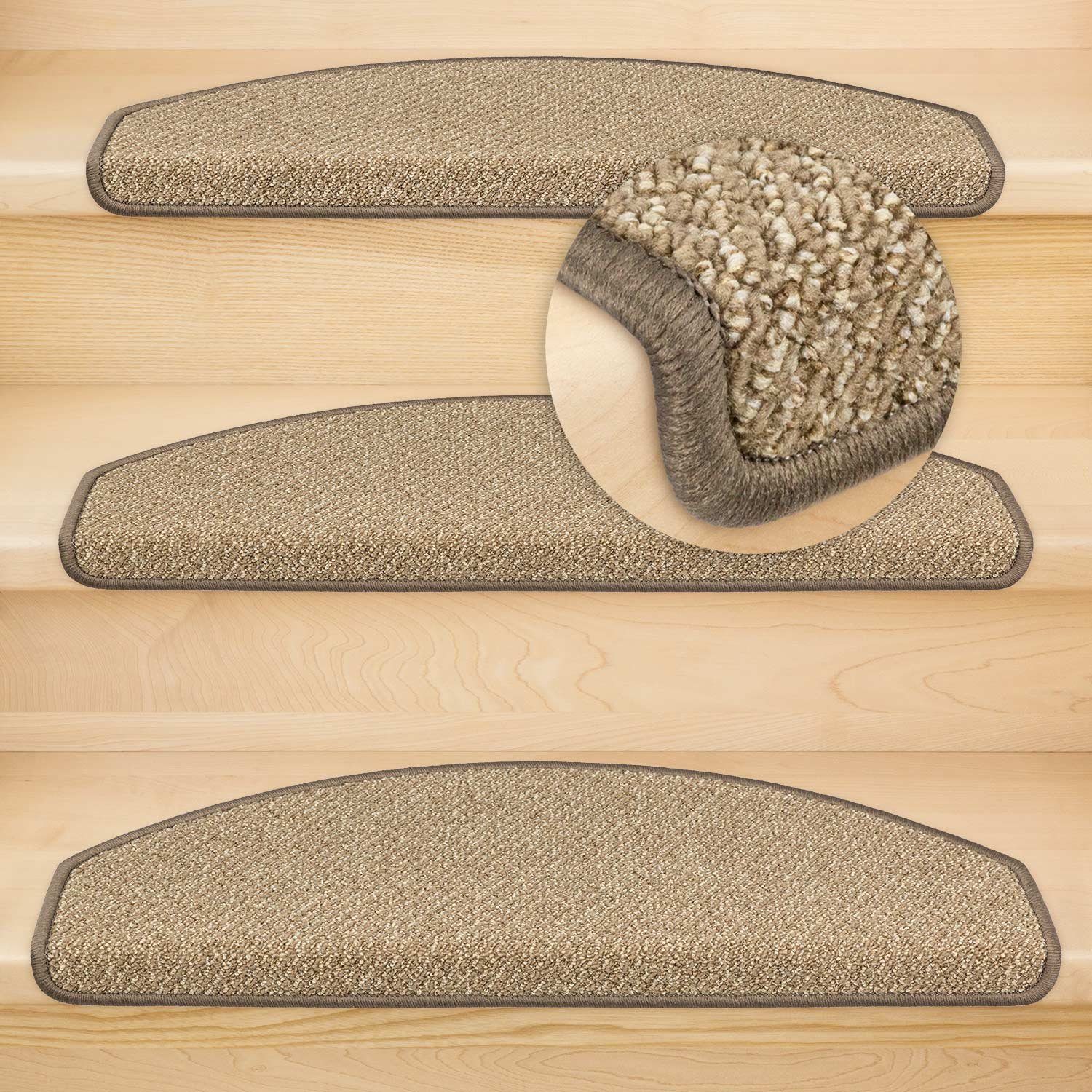 Metzker® Stufenmatte Stufenmatten Vorwerk Lord Halbrund in SparSets, halbrund, Höhe: 8 mm, gekettelt