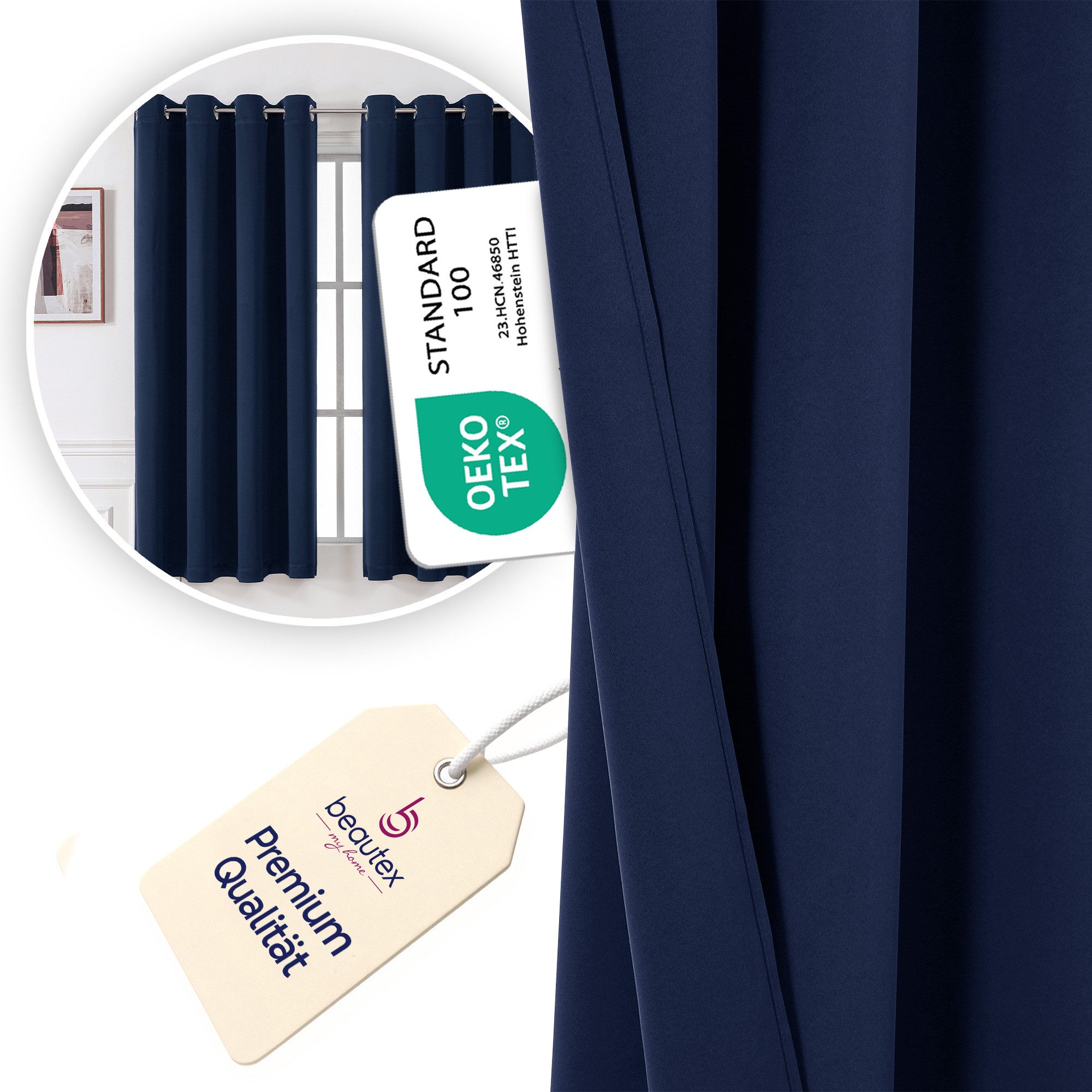 Beautex Verdunkelungsvorhang Verdunkelungsgardine Ösen Vorhang blickdicht abdunkelnd (1 St), Ösen, verdunkelnd
