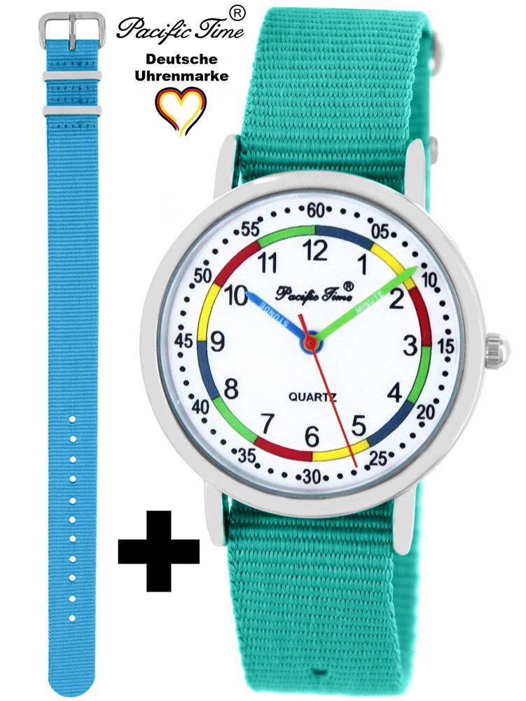 Pacific Time Quarzuhr Set Kinder Armbanduhr First Lernuhr Wechselarmband, Mix und Match Design - Gratis Versand