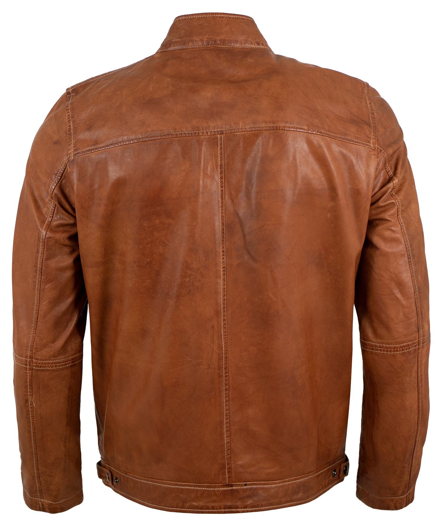 Maddox Lederjacke Nathan MADDOX - Herren Lederjacke Lammnappa cognac antik