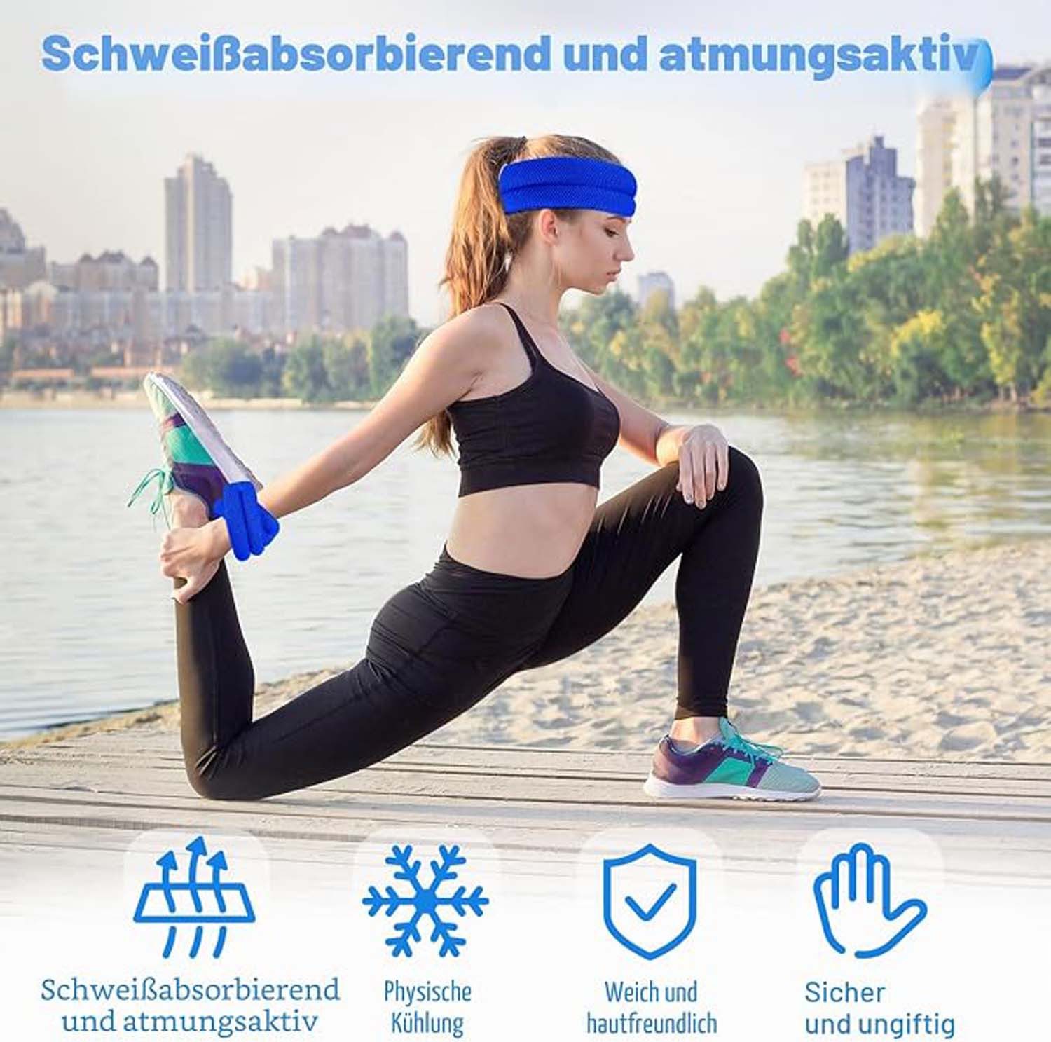 nsihing Sporthandtuch Kühlendes Handtuch, Kühlender Schal mit Knopf, Kühltuch Nacken – Bild 3 von 5