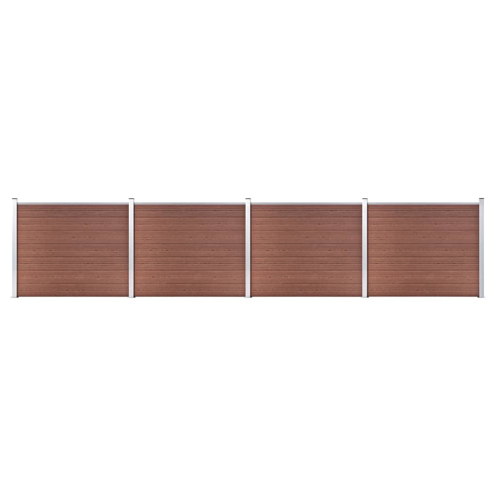 vidaXL Gartenzaun Zaunelement Set WPC 699x146 cm Braun, (1-St)