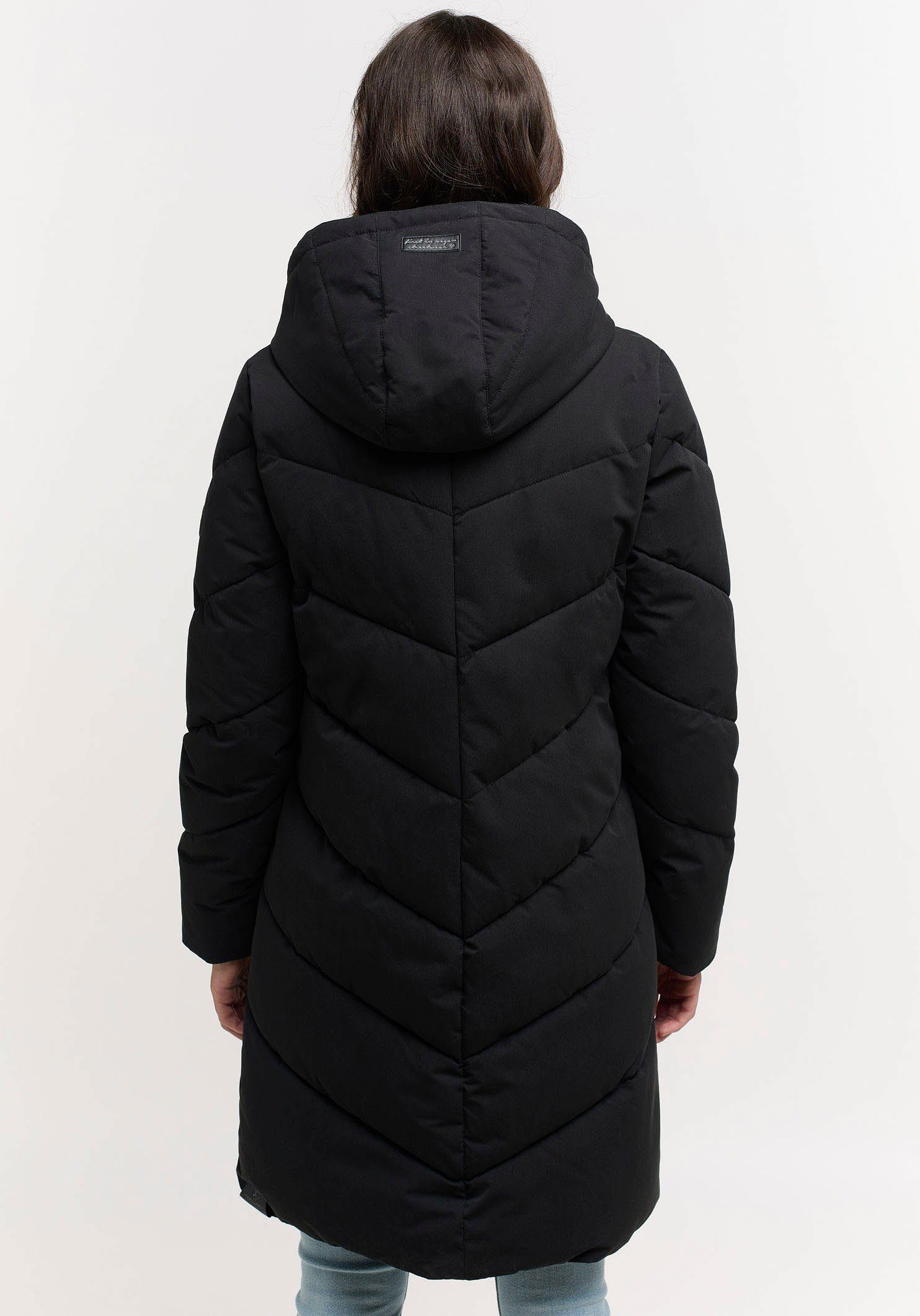 REBELKA Ragwear Winter-Stepp-Longmantel BLACK Steppjacke
