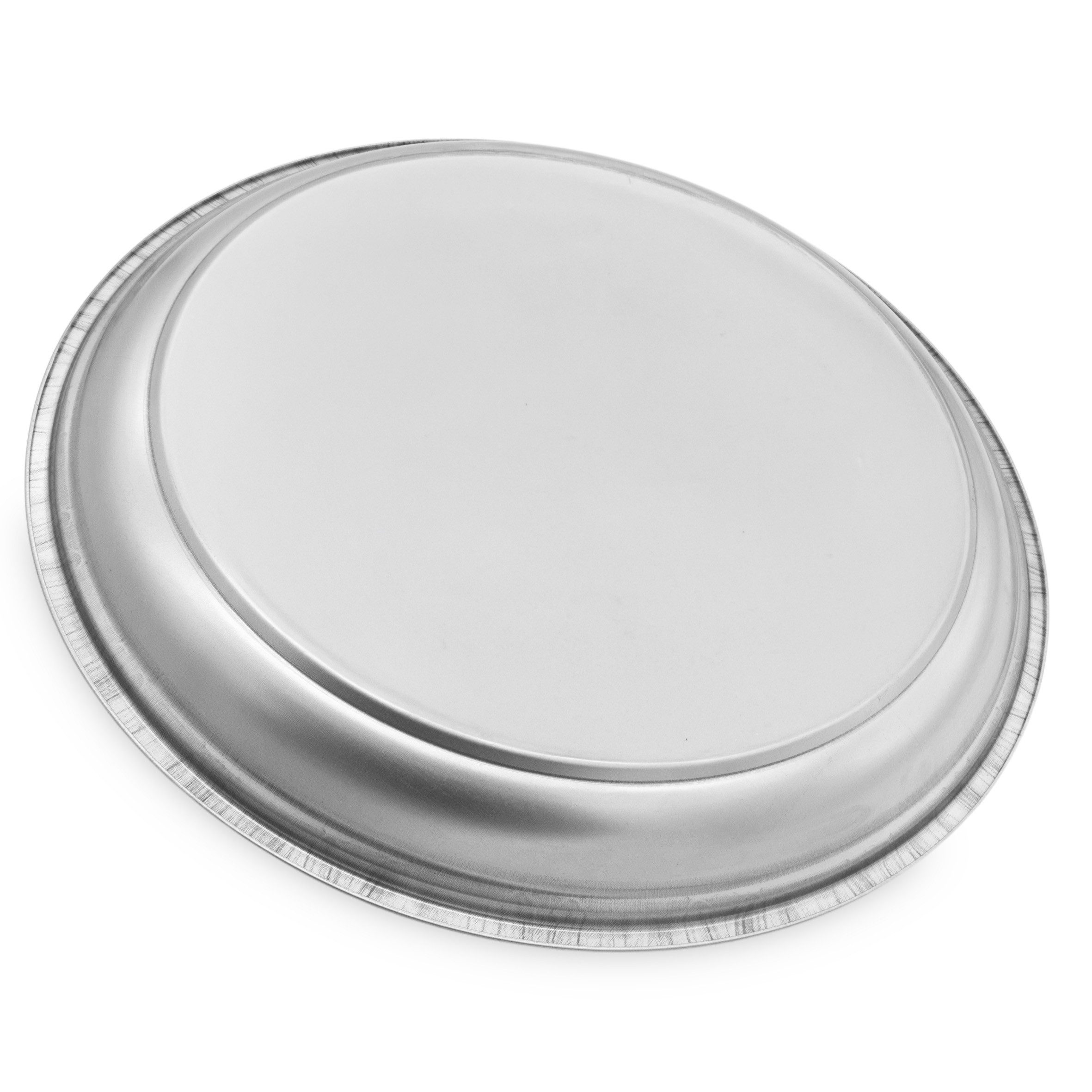 Spetebo Dekotablett Metall Kerzentablett aus Zink rund - Größe wählbar (1x Kerzentablett, 1 St., 38 cm x 3 cm), silber glänzend