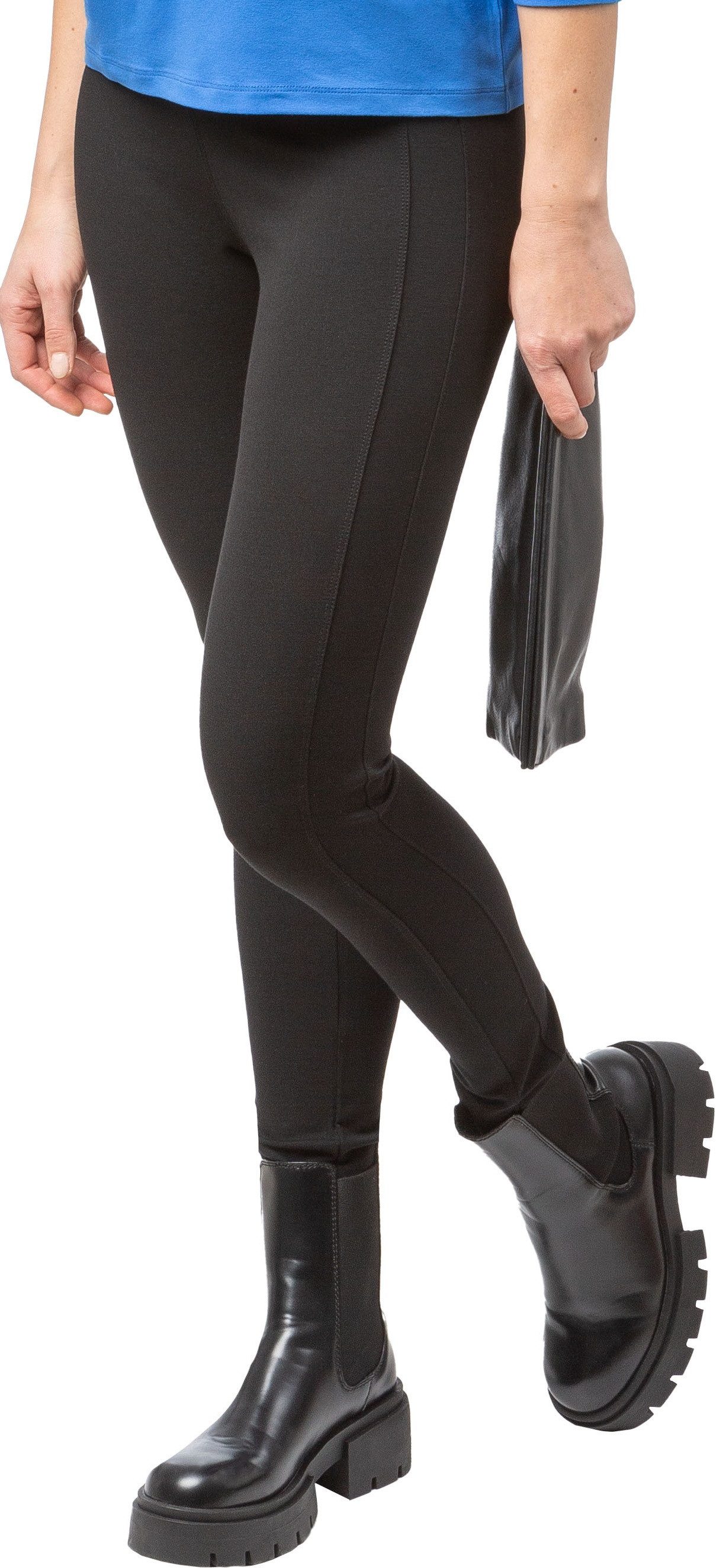 Estefania for woman Leggings 177-8301,Estefania for woman Jersey-Leggings mit tonalen Längsstreifen hohe Leibhöhe, 2 angedeutete Taschen