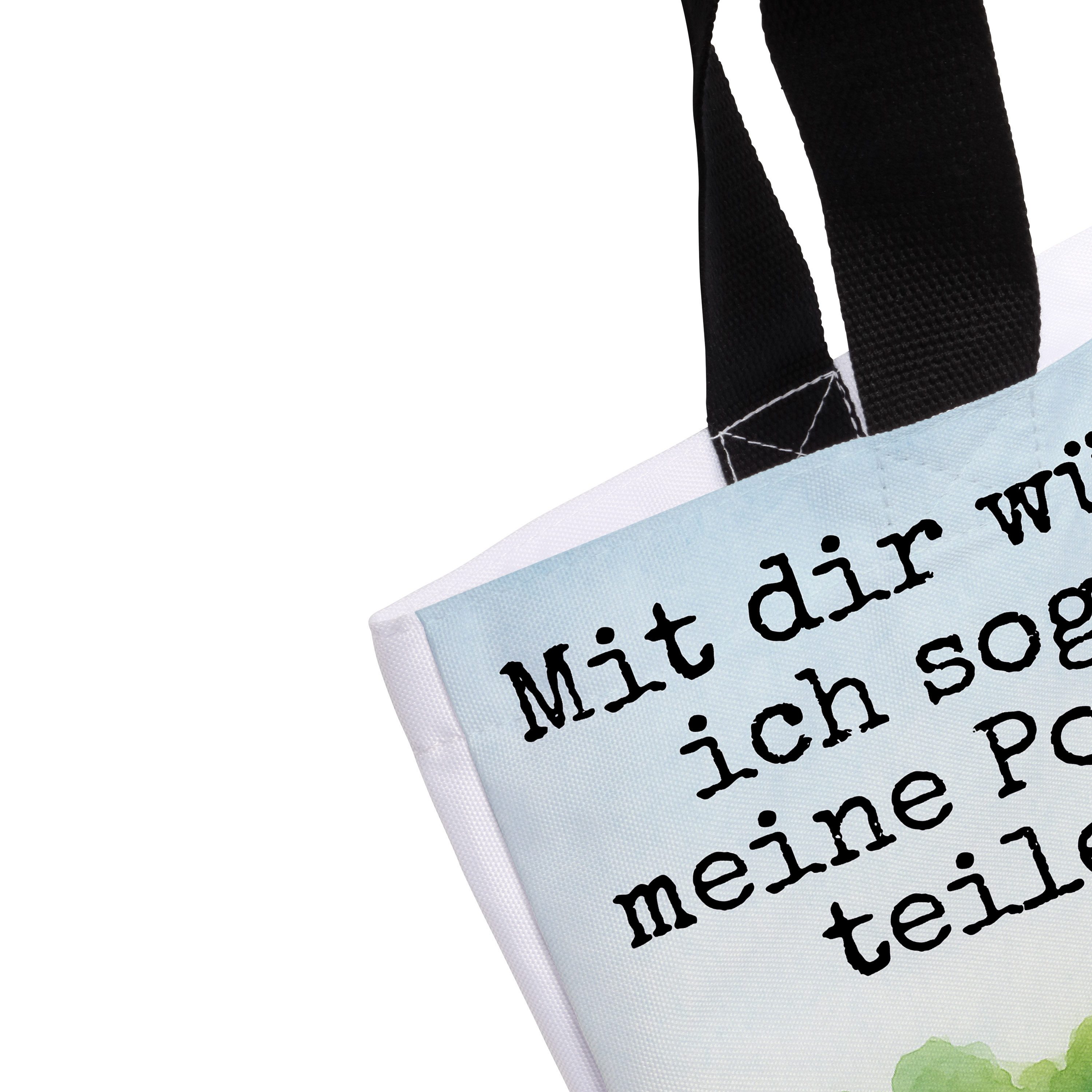 Mr. & Mrs. Panda Shopper Pinguin Pommes Design, Tote Bag, Weiß, Valentinstag, Geschenk für Fra (Packung), Geschenk für Frauen Laptoptasche Reisetasche