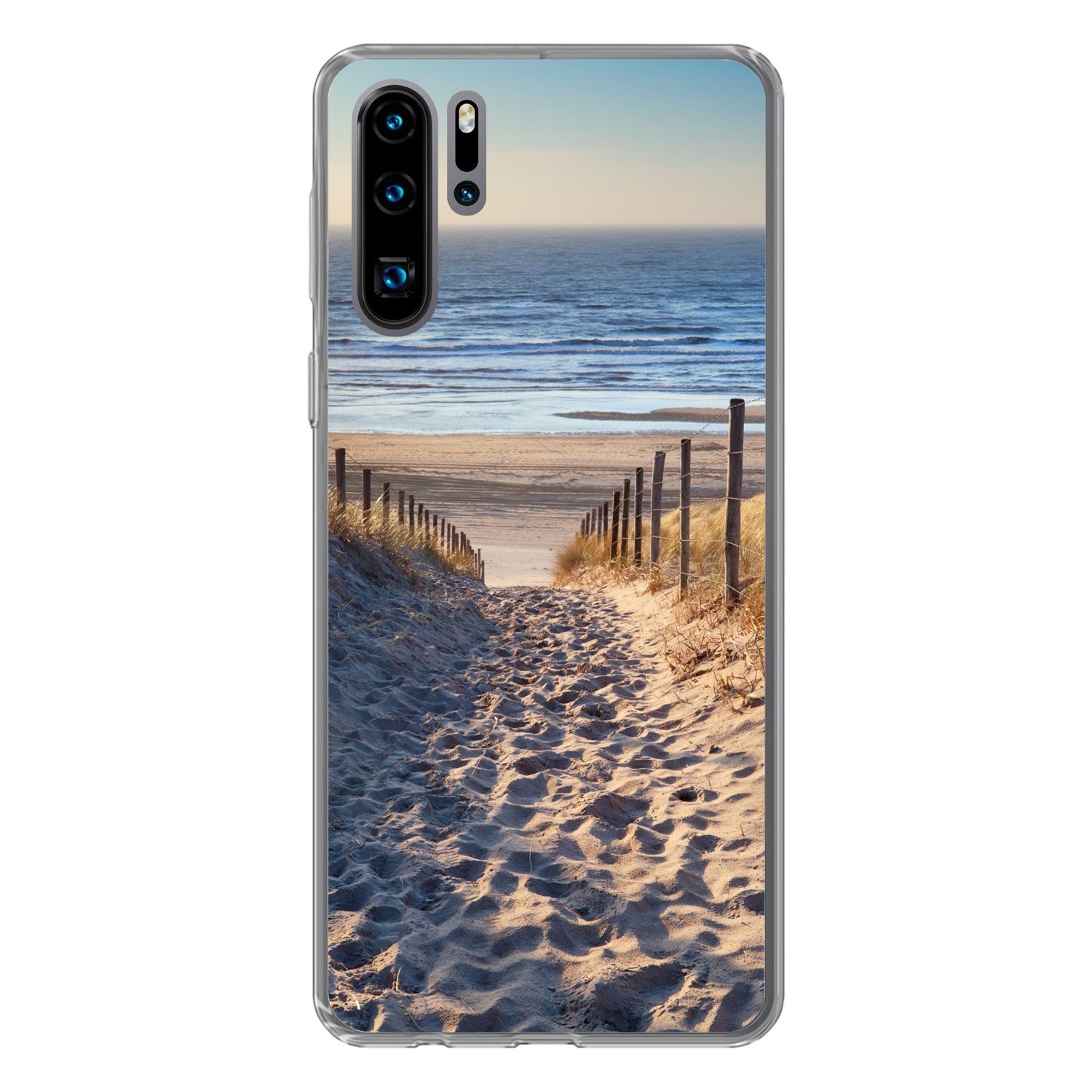 MuchoWow Handyhülle für Huawei P30 Pro Strand - Meer - Niederlande - Dünen - Sonne, Handy Case, Silikon, Bumper Case Dünn