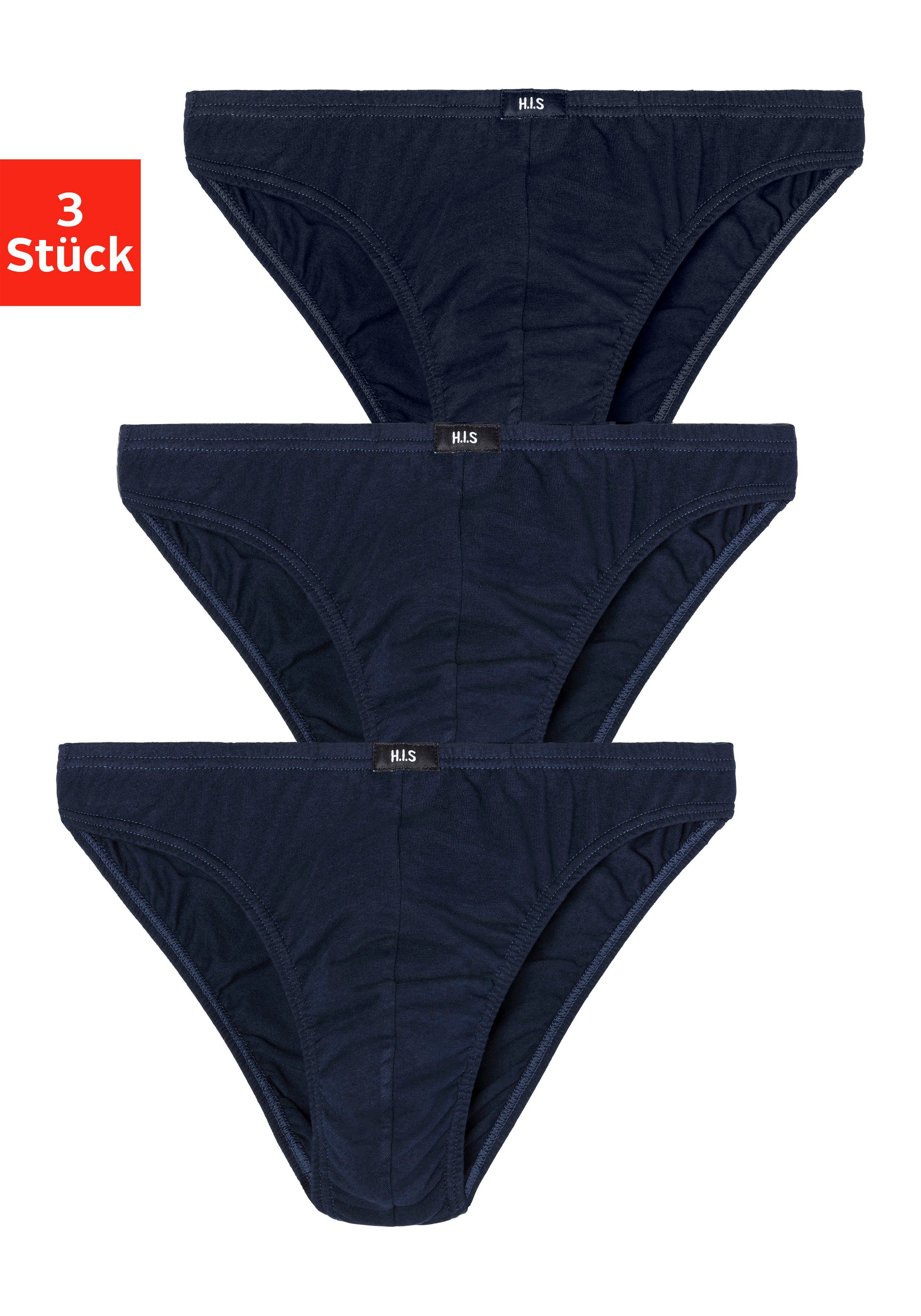 H.I.S Minislip (Packung, 3-St) aus weichem Baumwoll-Stretch navy