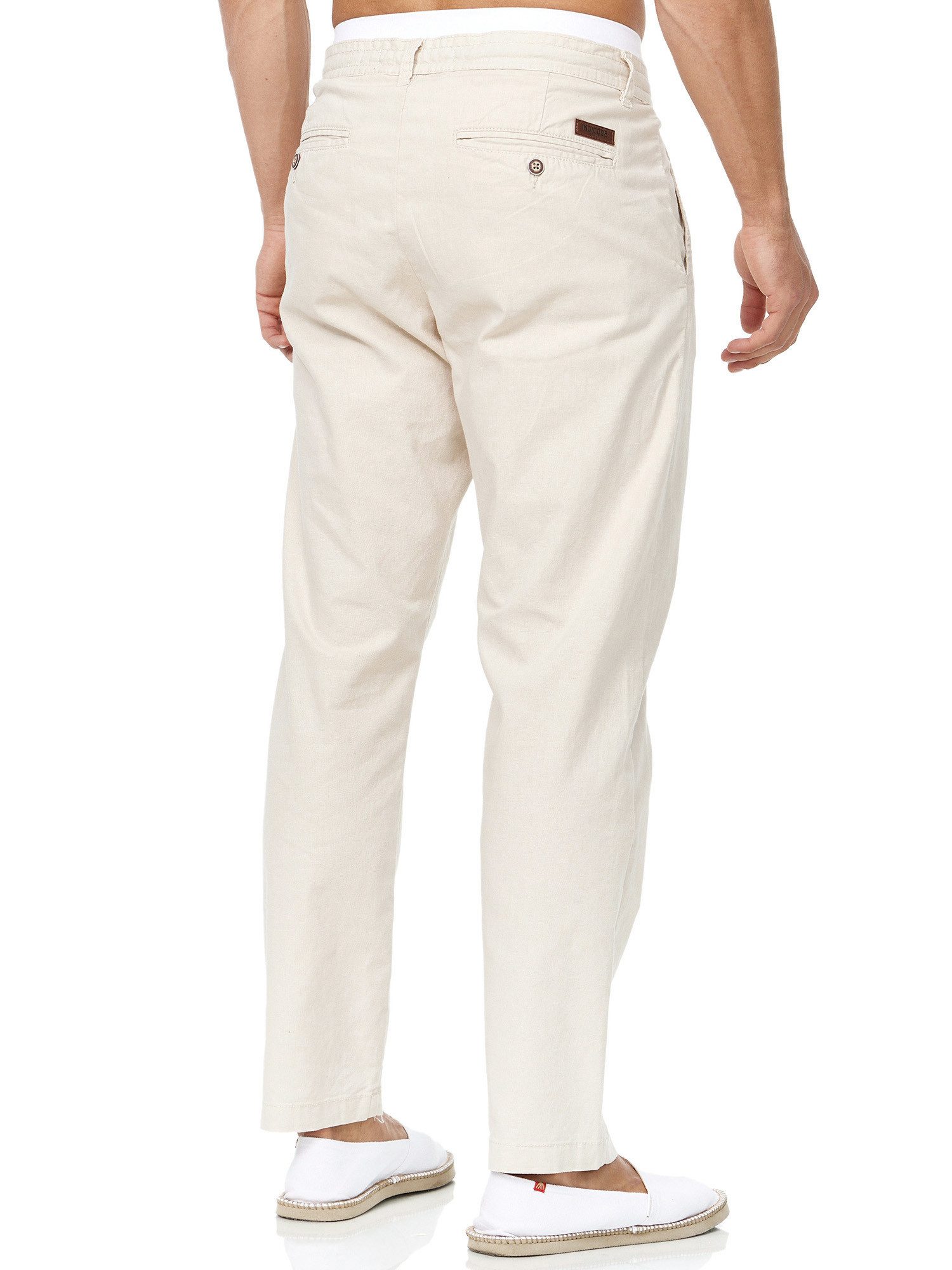 Indicode Leinenhose Herren Veneto Sommerhose Leinen Herrenhose leichte Sommerhose mit Kordelzug