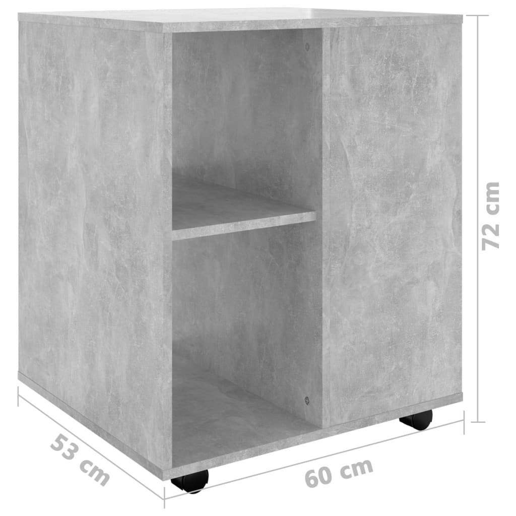 Holzwerkstoff Rollschrank Fächerschrank vidaXL Betongrau (1-St) 60x53x72 cm