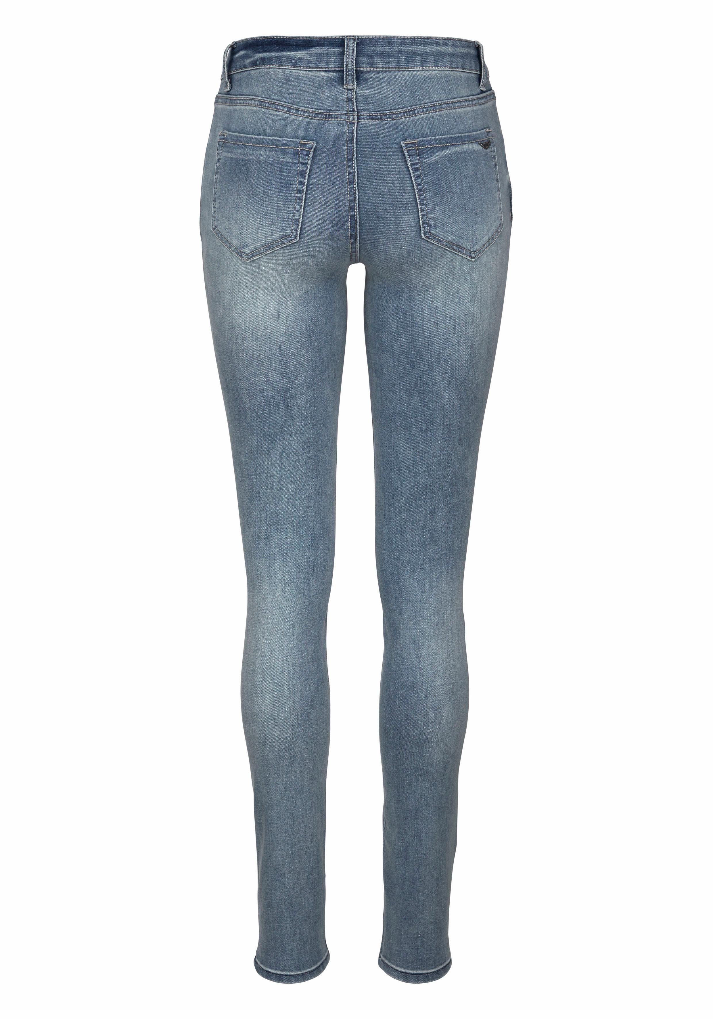 Arizona Ultra-Stretch blue-used Skinny-fit-Jeans Waist Mid