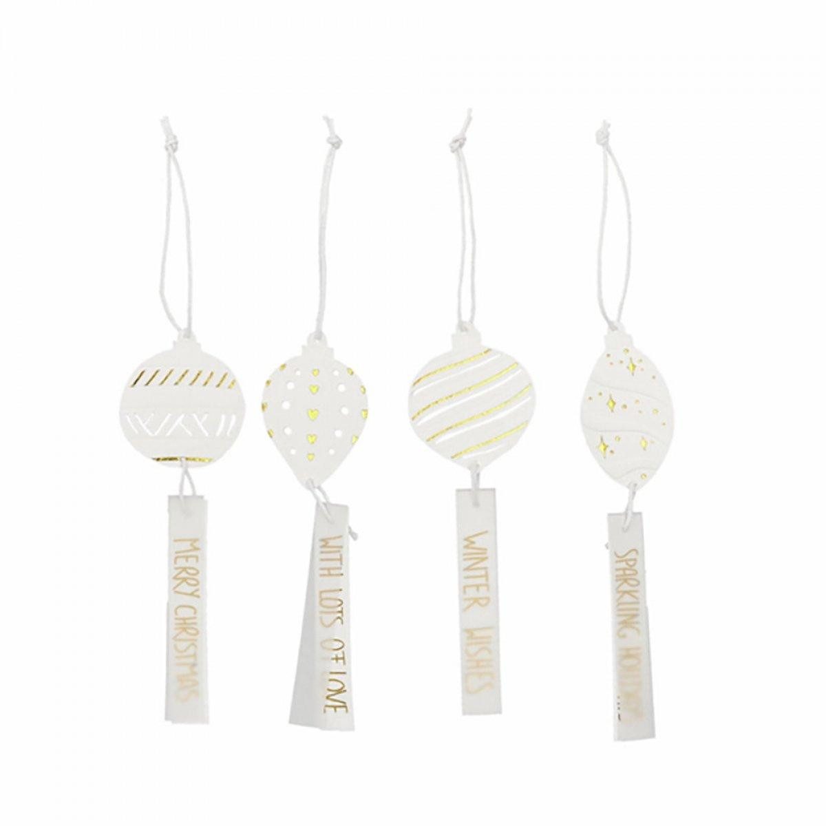 Räder Weihnachtsbaumkugel Design Geschenkeanhänger Merry Christmas (4-teilig)