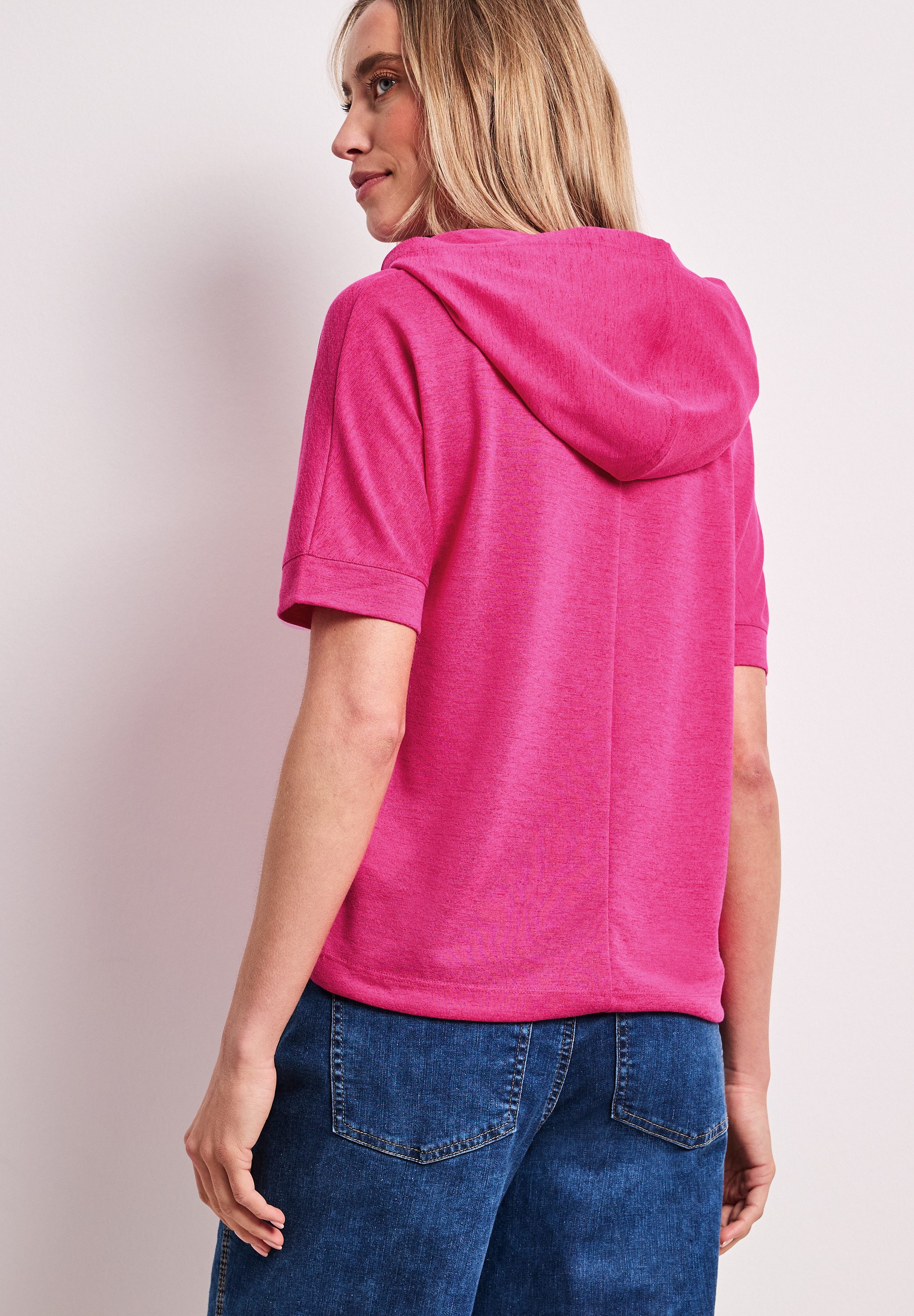 STREET ONE Kurzarmshirt mit Kapuze