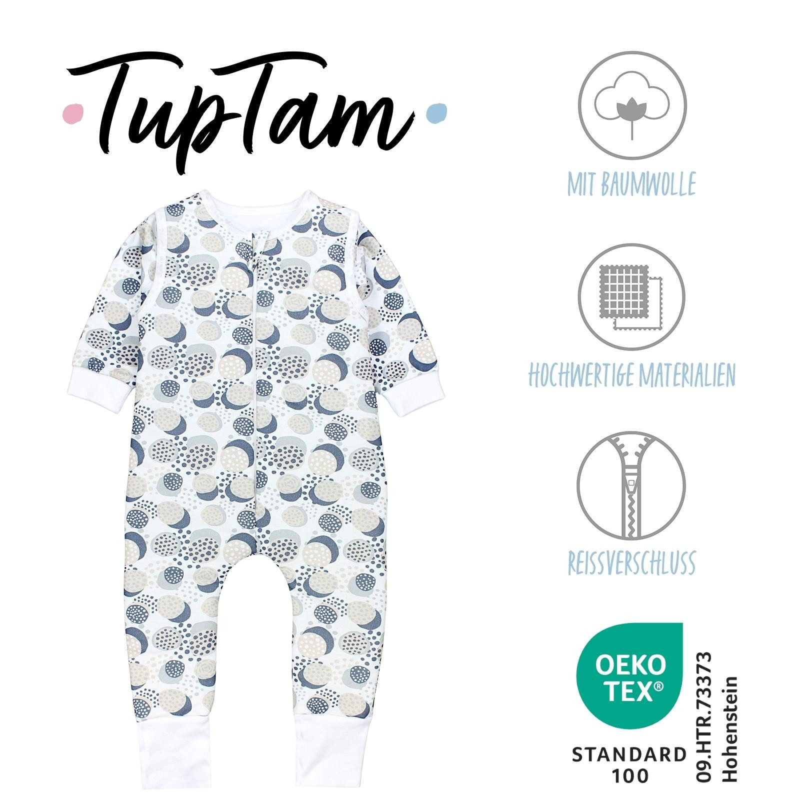 TupTam Babyschlafsack 2.5 TOG Schlafsack BIO-Baumwolle mit Beinen und Ärmeln Herbst Winter