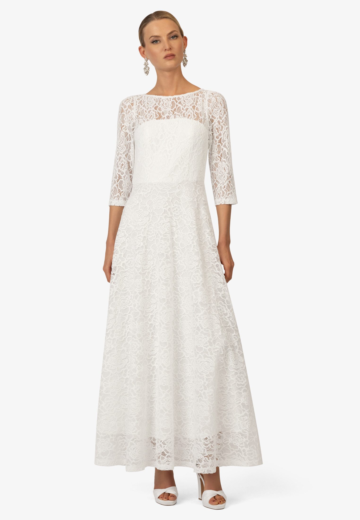 Kraimod Abendkleid mit 3/4-Ärmeln aus floraler Spitze günstig online kaufen