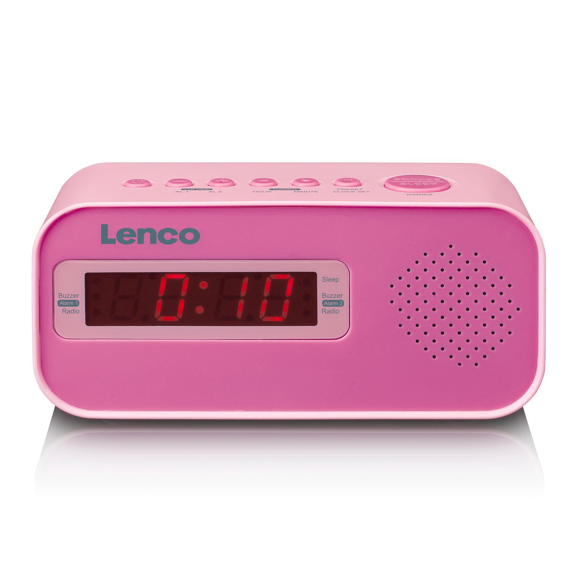 [Besonderer neuer Artikel] Lenco CR-205 Uhrenradio (FM-Tuner) Rosa