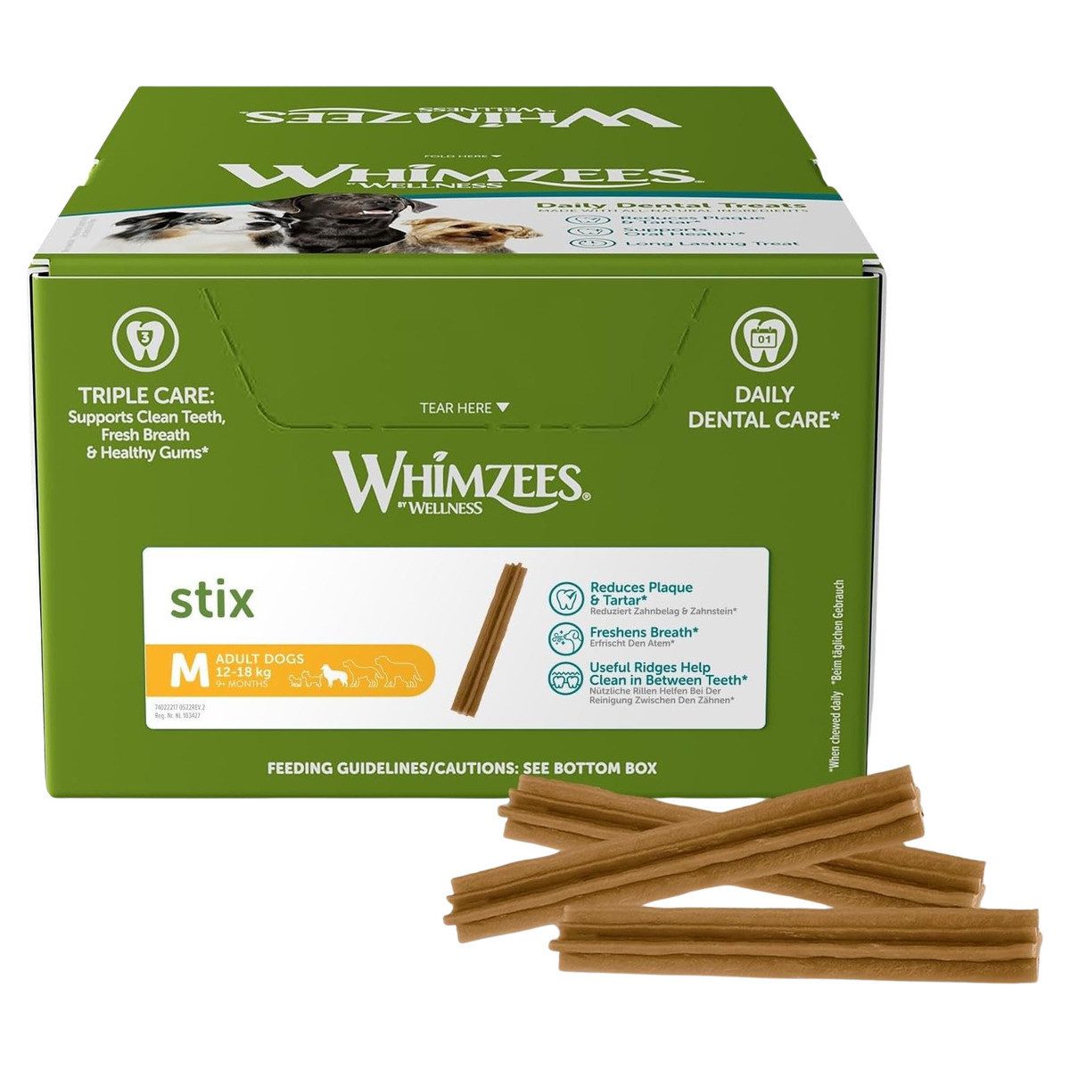 Whimzees Stix M - 100 Stück, Snack für: Hund