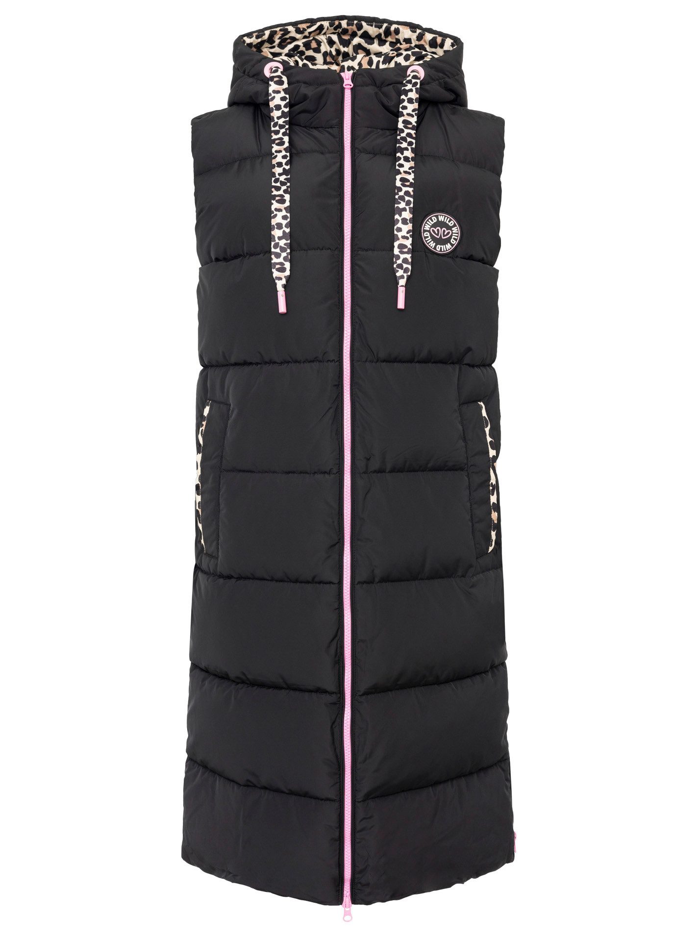 Zwillingsherz Steppweste "Wild Hearts" Leo-Muster, Taschen seitlich, modisc günstig online kaufen