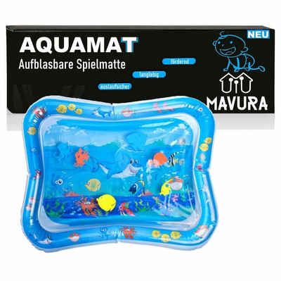 MAVURA Spielmatte AQUAMAT Baby Wasserspielmatte Aufblasbare XXL Wassermatte, Wasserkissen mit Wassertierchen